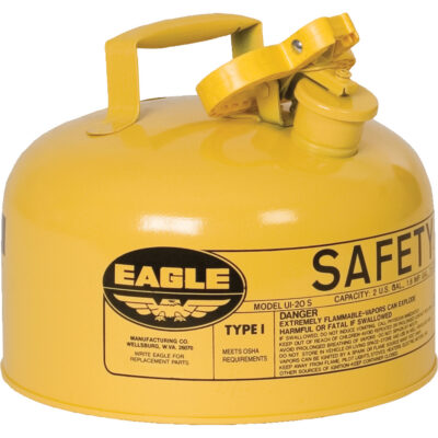 Bidon de sécurité pour le diesel, Type I, Acier galvanisé, 2 gal. US, Jaune, Homologué FM/Listé UL/ULC