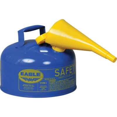 Bidon de sécurité pour le kérosène avec entonnoir, Type I, Acier galvanisé, 2 gal. US, Bleu, Homologué FM/Listé UL/ULC
