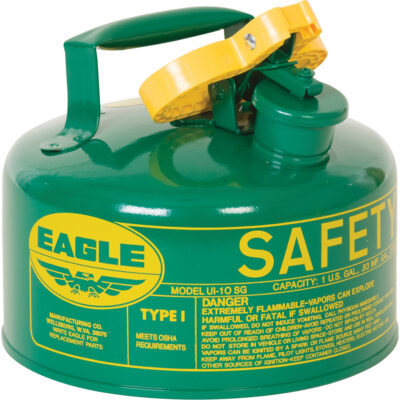 Bidon de sécurité pour les combustibles, Type I, Acier galvanisé, 1 gal. US, Vert, Homologué FM/Listé UL/ULC