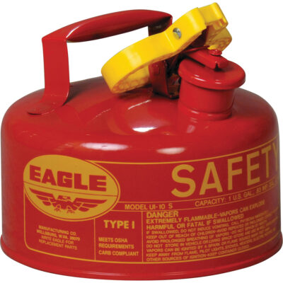 Bidon de sécurité pour les produits inflammables, Type I, Acier galvanisé, 1 gal. US, Rouge, Homologué FM/Listé UL/ULC