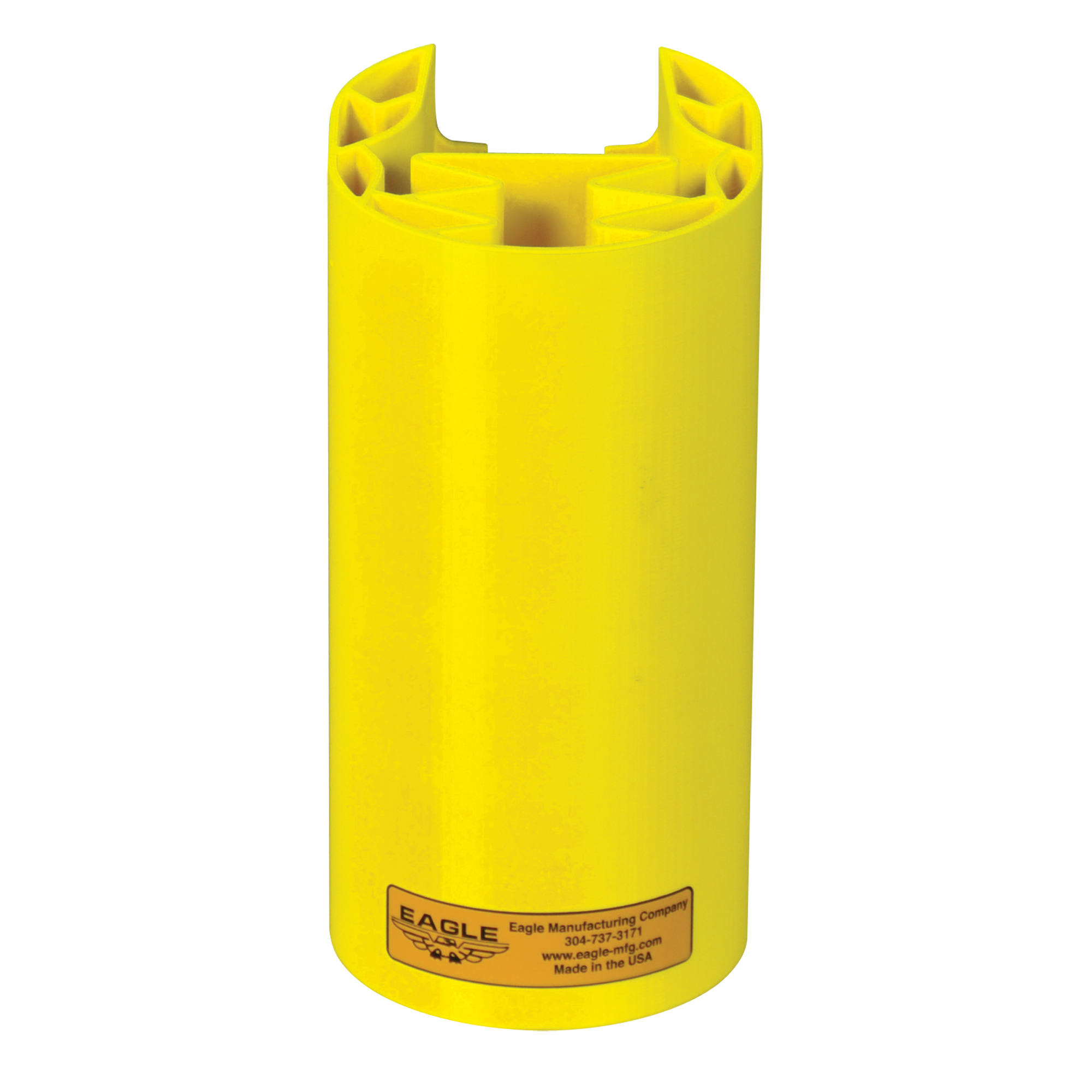 Butoir en poly pour rayonnage, 5" la x 6" lo x 8" h, Jaune