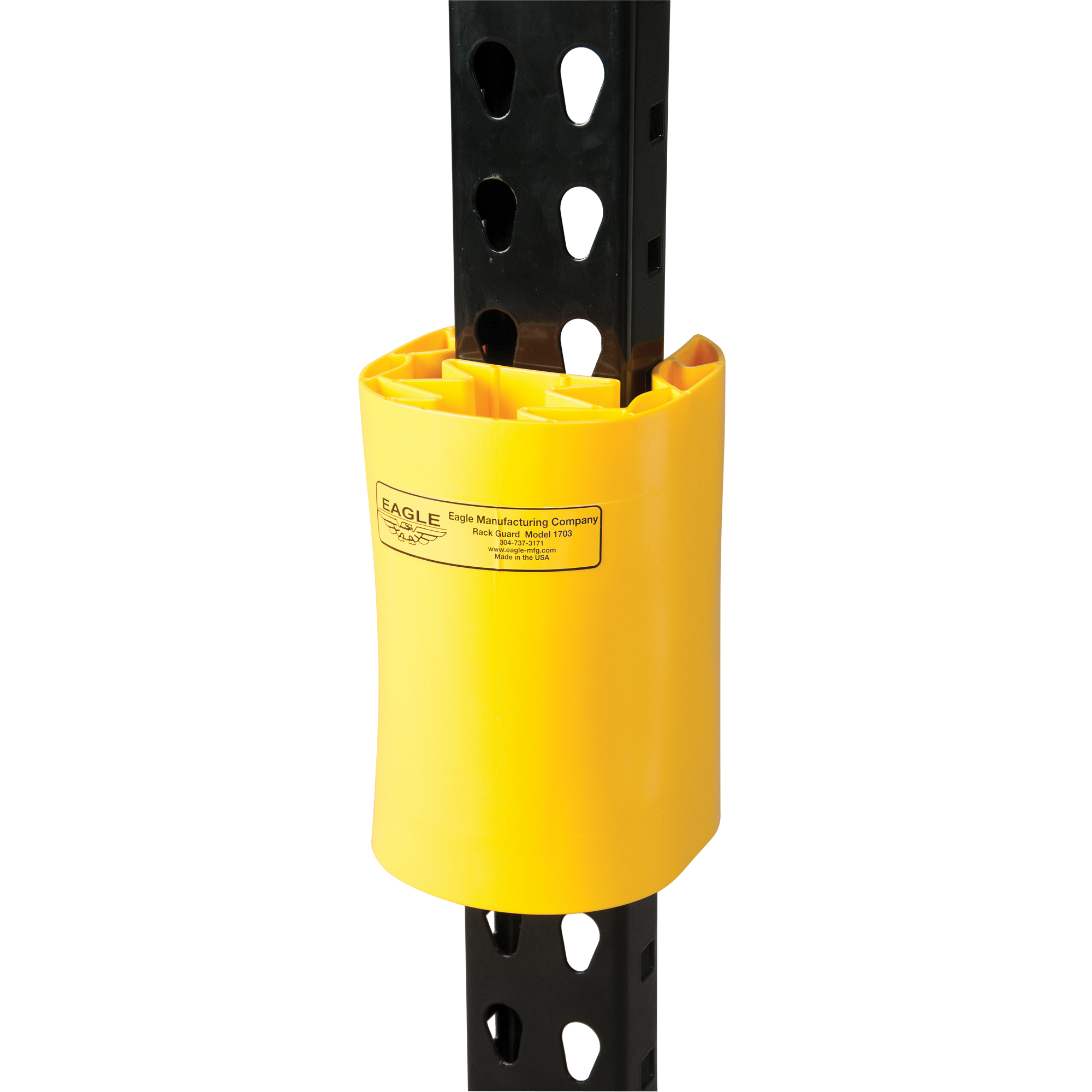 Butoir en poly pour rayonnage, 5" la x 6" lo x 8" h, Jaune – Image 2
