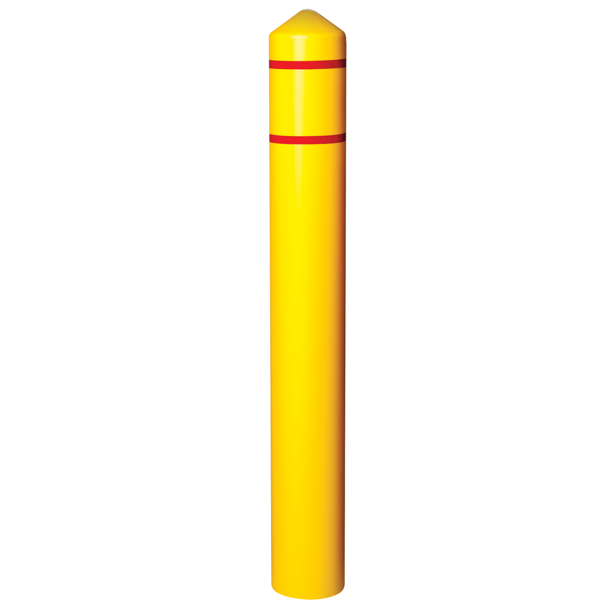 Enveloppe lisse pour butoir avec bandes réfléchissantes, 4" dia. x 56" l, Jaune
