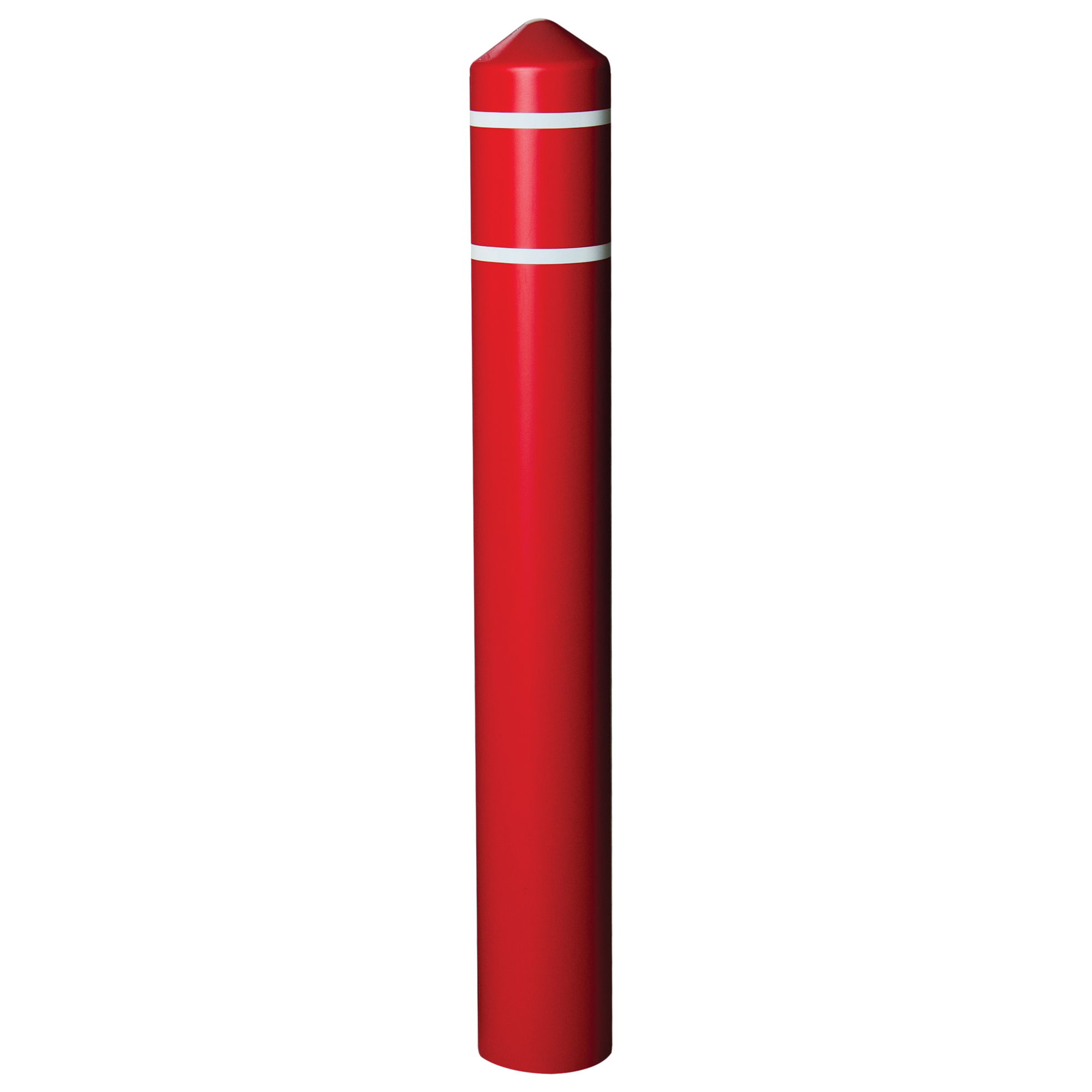 Enveloppe lisse pour butoir avec bandes réfléchissantes, 4" dia. x 56" l, Rouge