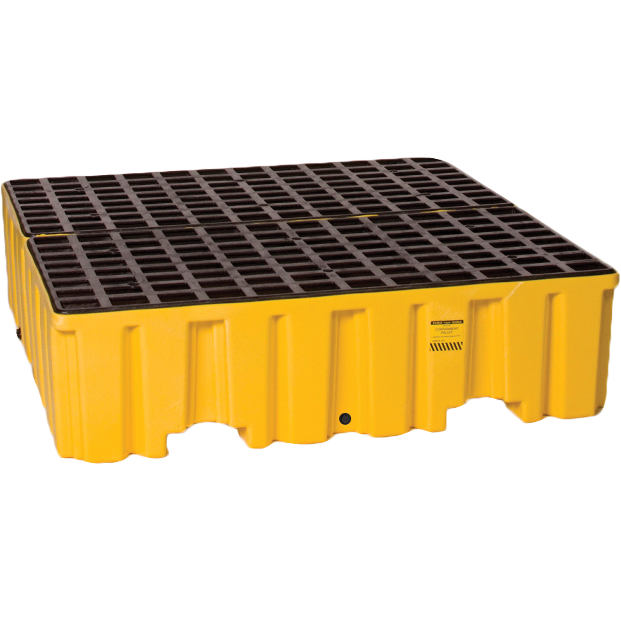 Palette de confinement des déversements, Capacité de déversement 132 gal. US, 51" x 52,5" x 13,75"