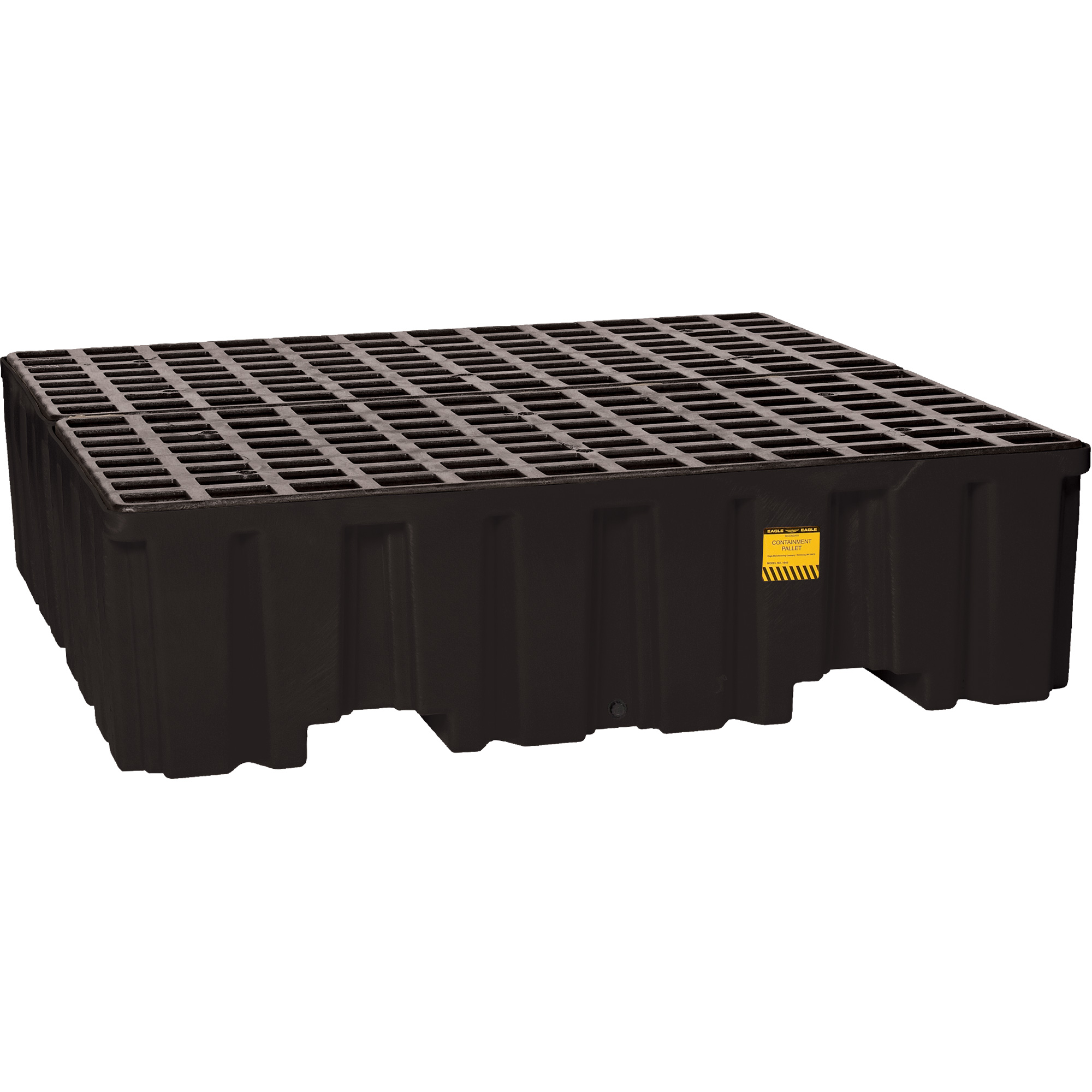 Palette de confinement des déversements, Capacité de déversement 132 gal. US, 51" x 52,5" x 13,75"