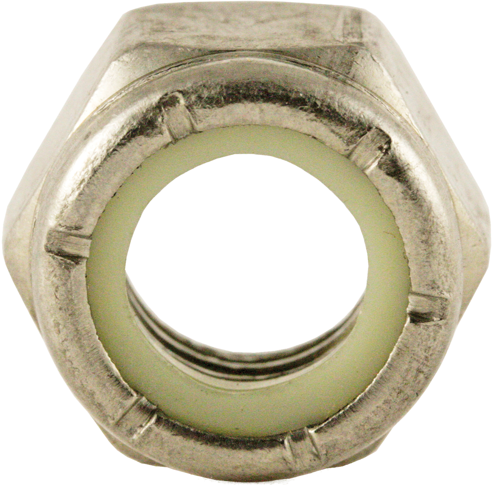 Écrou auto-freiné en nylon, 1/2" dia, Acier inoxydable, Fin