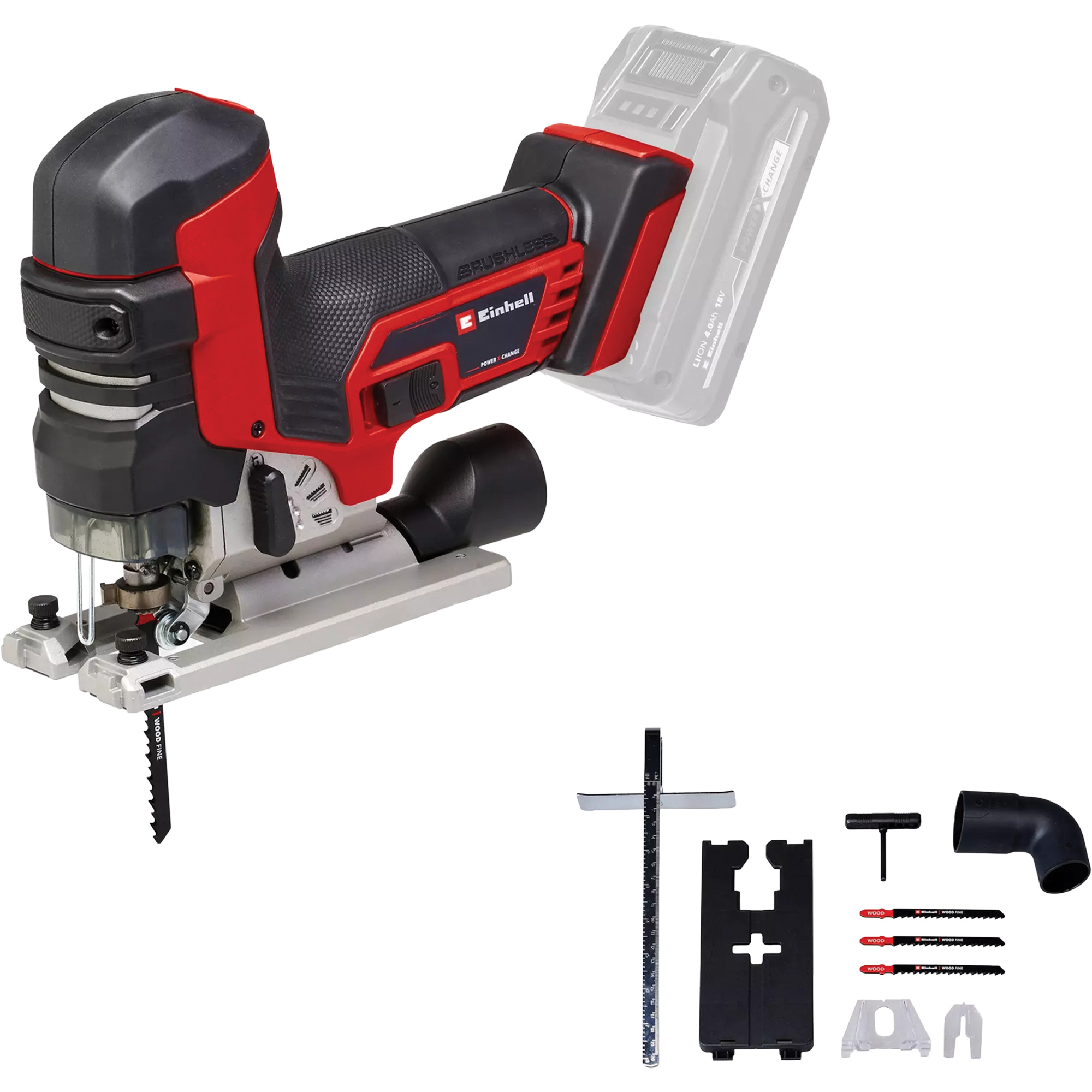 Scie sauteuse professionnelle à vitesse variable avec poignée champignon sans fil (outil seulement), 18 V, Lithium-ion, 0-3500 coups/min, 1-1/32" Longueur de la course