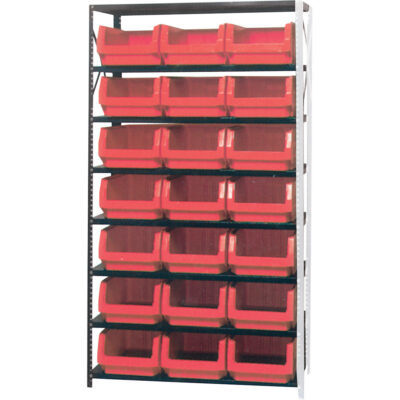 Élément de rayonnage avec bacs empilables, Acier, Sans boulons, Capacité 650 lb, 42" la x 76" h x 18" p