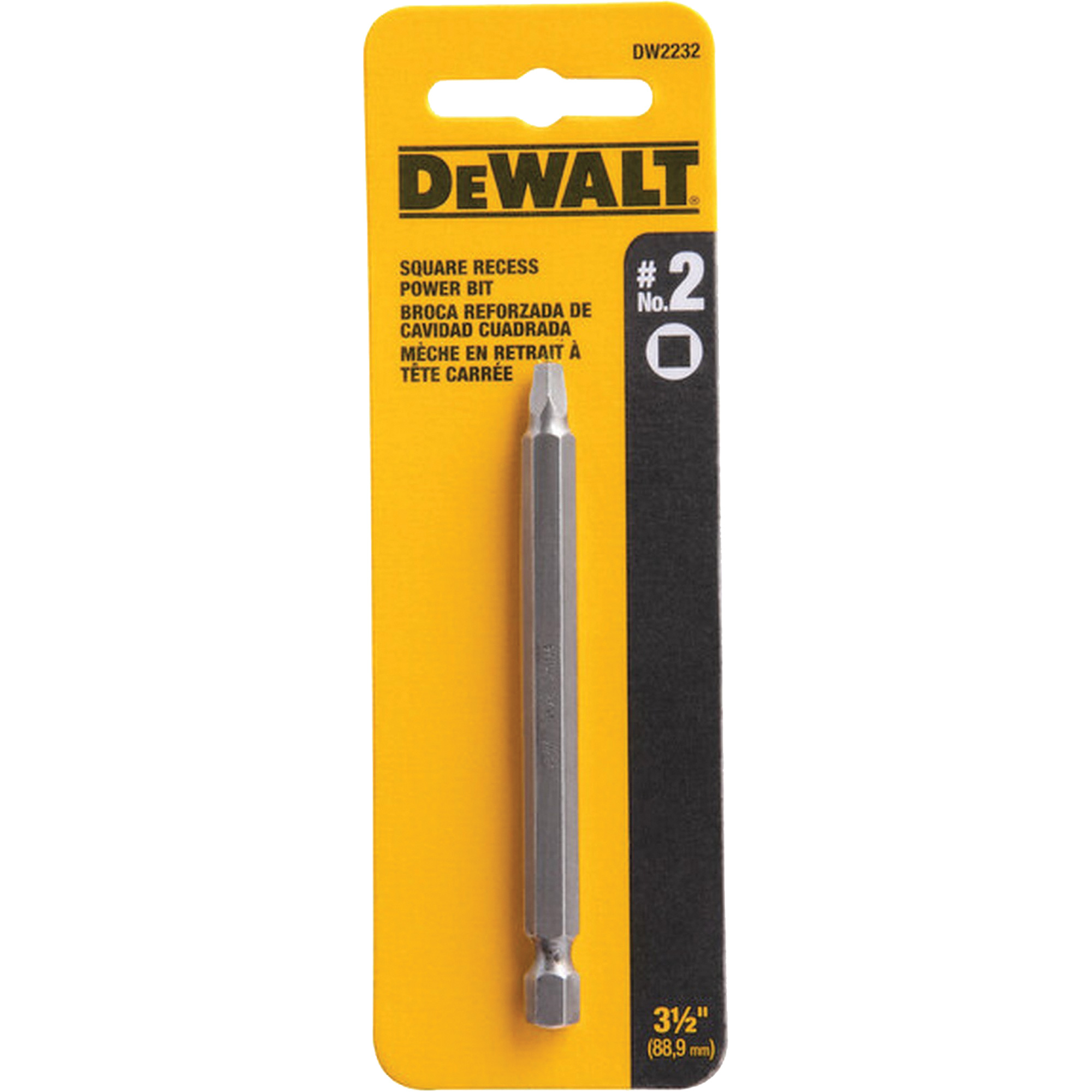 Embout pour outil motorisé, Carrée, Embout #2, Prise 3-1/2", Longueur 3-3/5"
