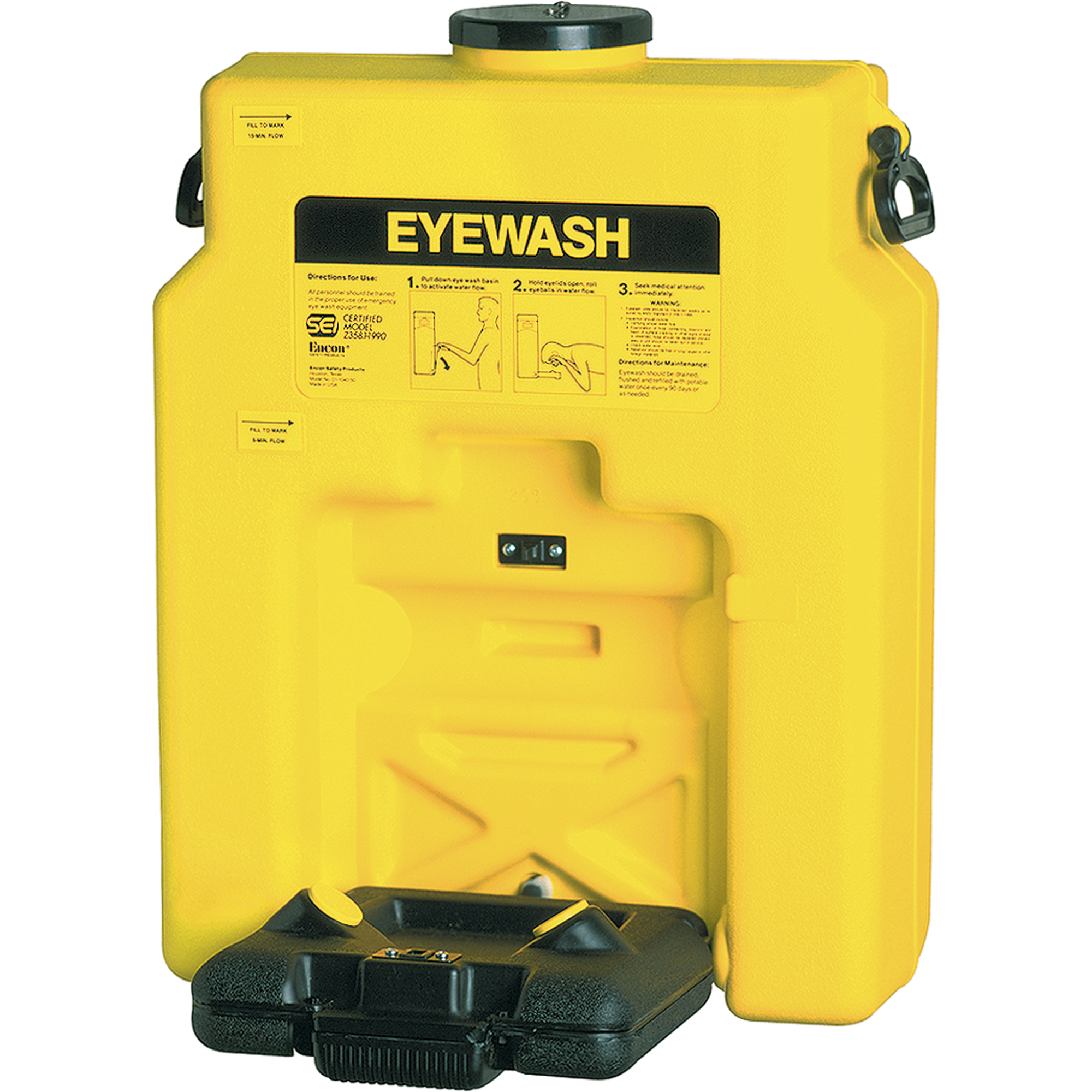 Douche oculaire, Alimenté par gravité, Capacité 14 gal., Conformité ANSI Z358.1