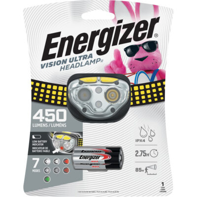 Lampe frontale industrielle Vision UltraMC, DEL, 450 lumens, 2 hres de fonctionnement, piles AAA