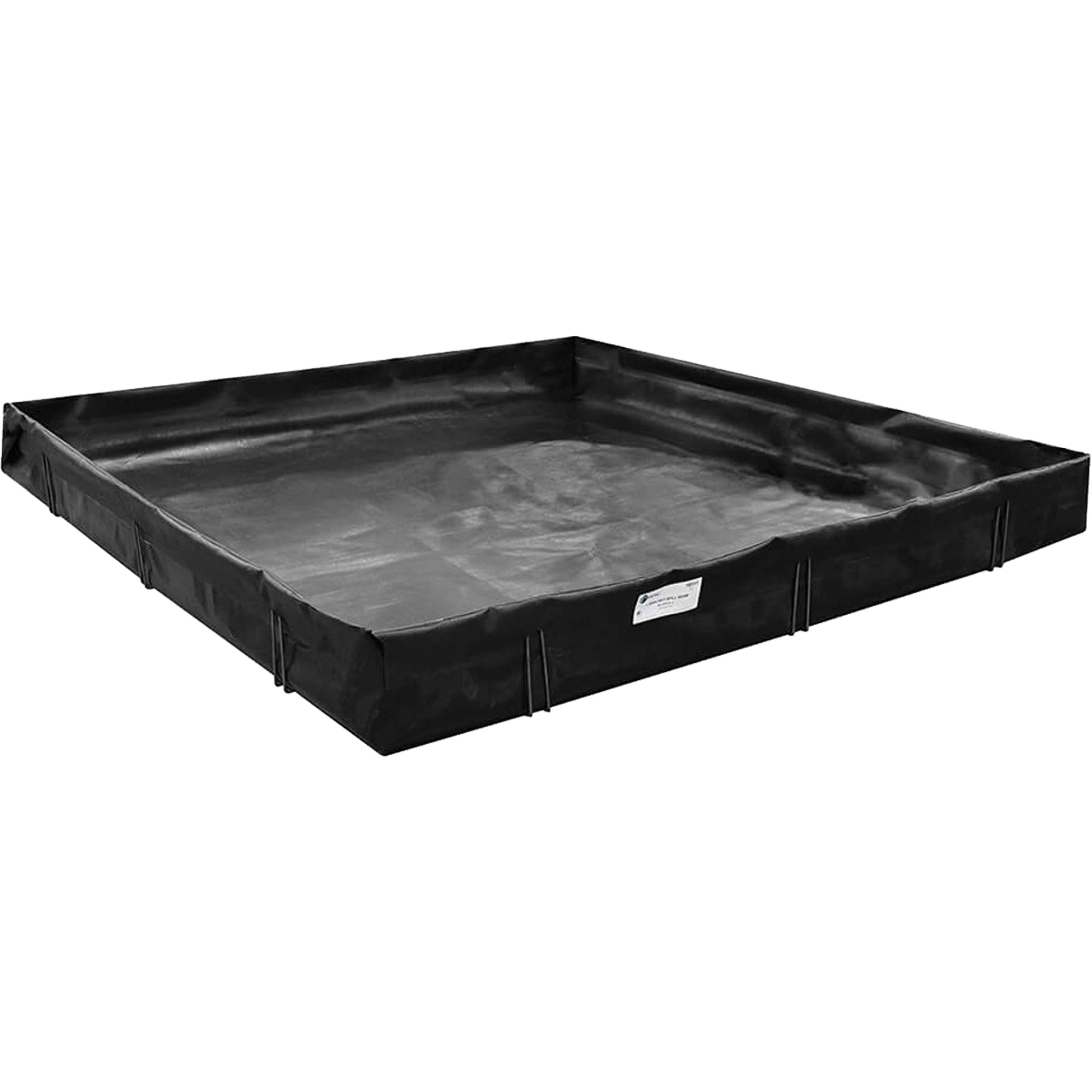 Berme de confinement des déversements, Capacité 4675 gal. US, 25' la x 25' lo x 1" h, Support en L
