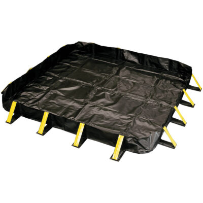 Berme de confinement Stinger, Capacité 1496 gal. US, 20' la x 10' lo x 12" h, Support à encliqueter