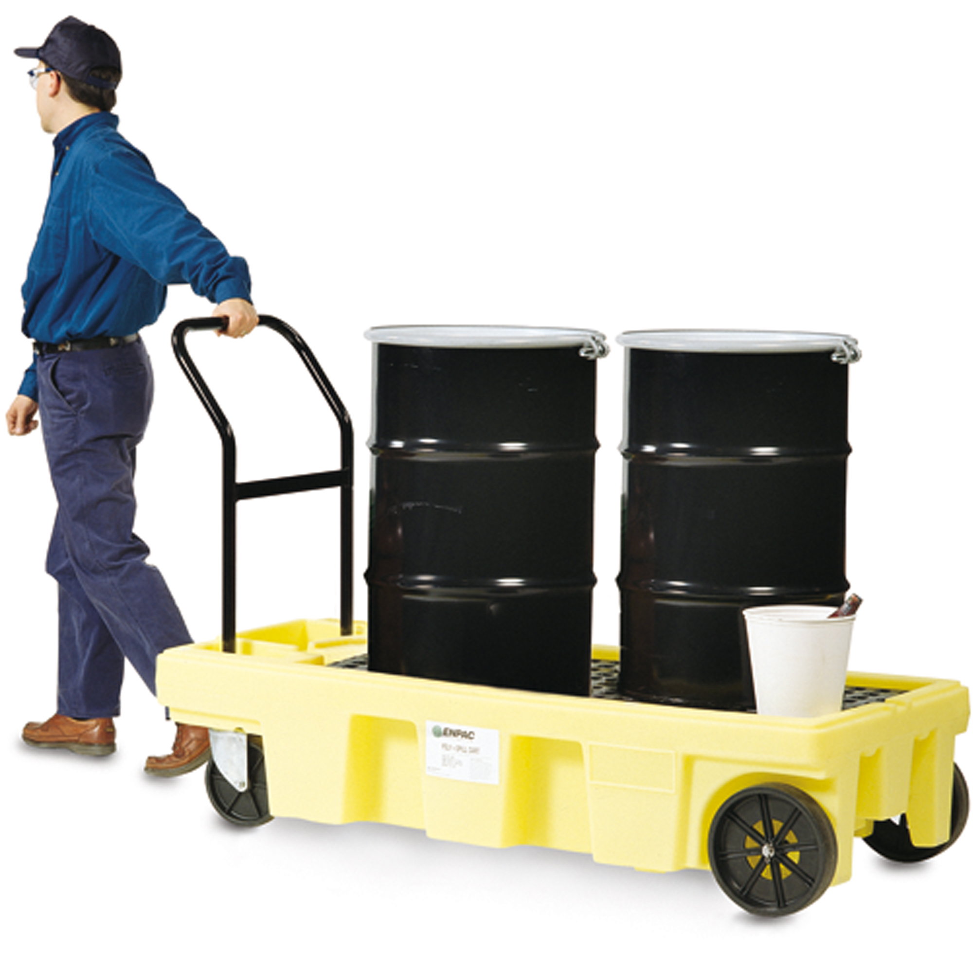 Chariots Poly-SpillcartMC, 66,5" lo x 29" la x 43,9" h, Cap. de déversement 57 gal. US