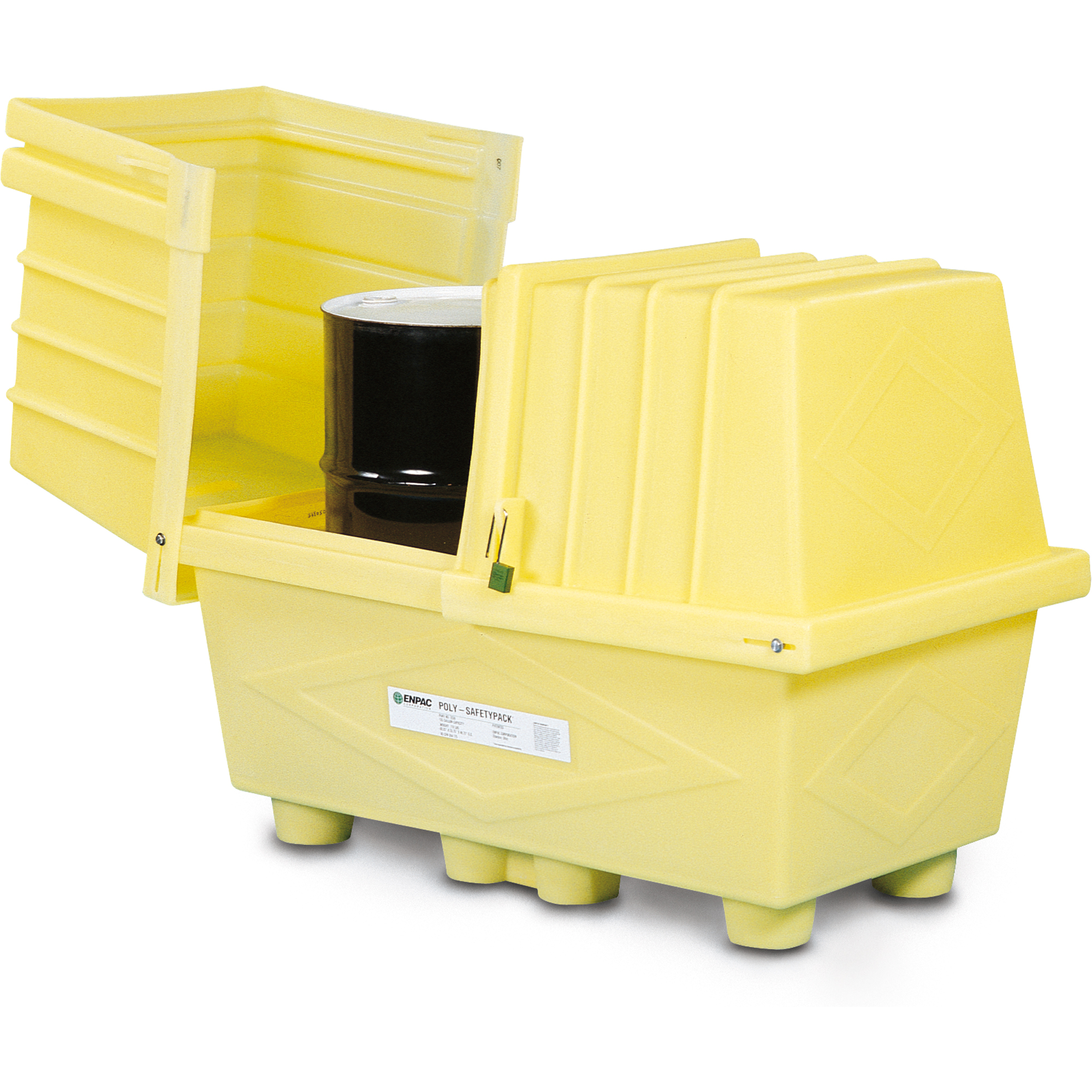 Contenants Poly-SafetypackMD avec drain, 60,5" lo x 37,25" la x 45,75" h, Capacité de charge 1200 lb