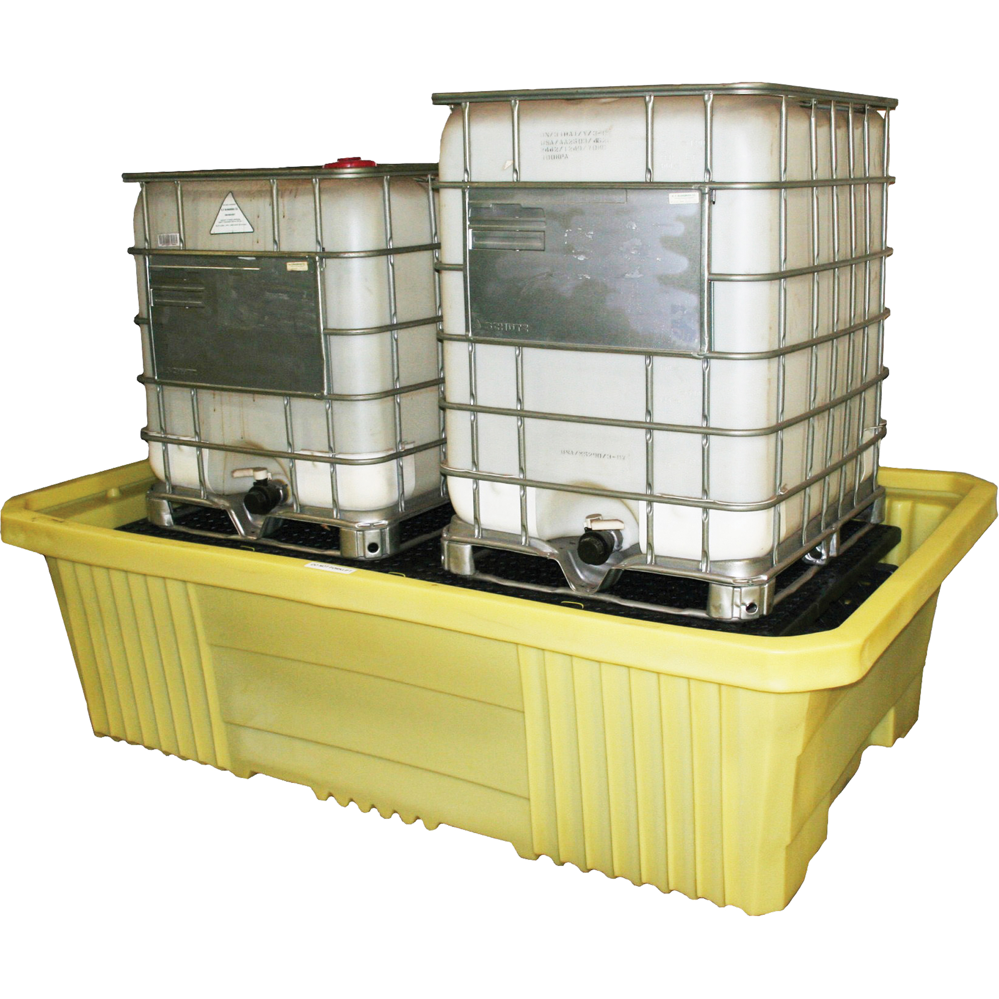 GRV double avec drain 4000i, Capacité de déversement 750 gal. US, 113" x 71" x 32"