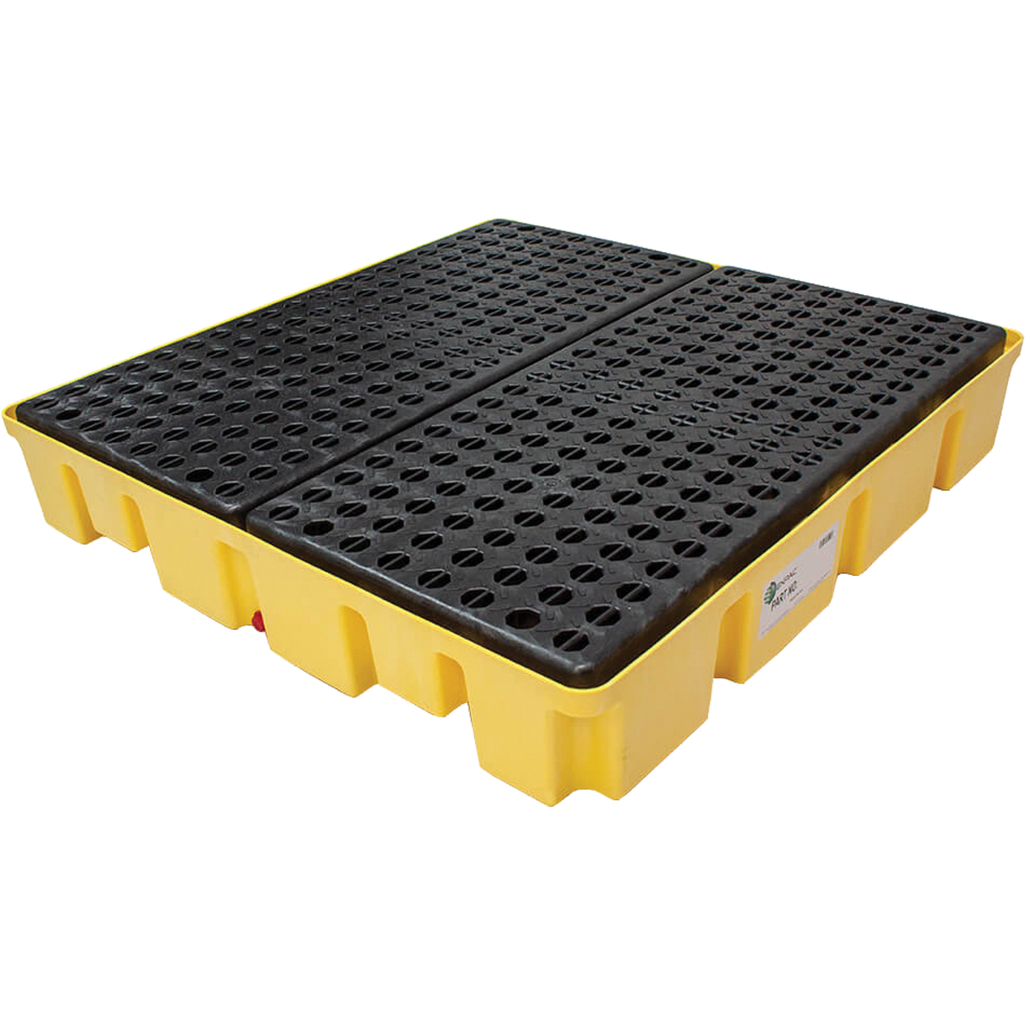 Palette de déversements Poly-Slim-LineMC avec drain, Capacité de déversement 66 gal. US, 49" x 49" x 8,75"