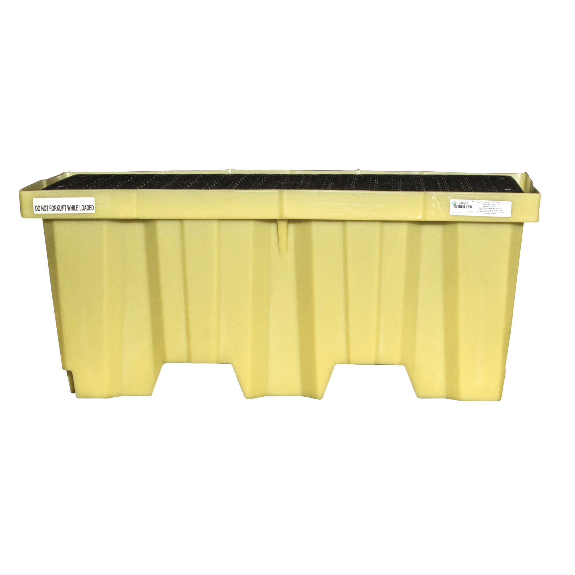 Palettes Poly-SpillpalletMC emboîtables avec drain pour 2 barils, Capacité de déversement 66 gal. US, 51" x 26" x 21"