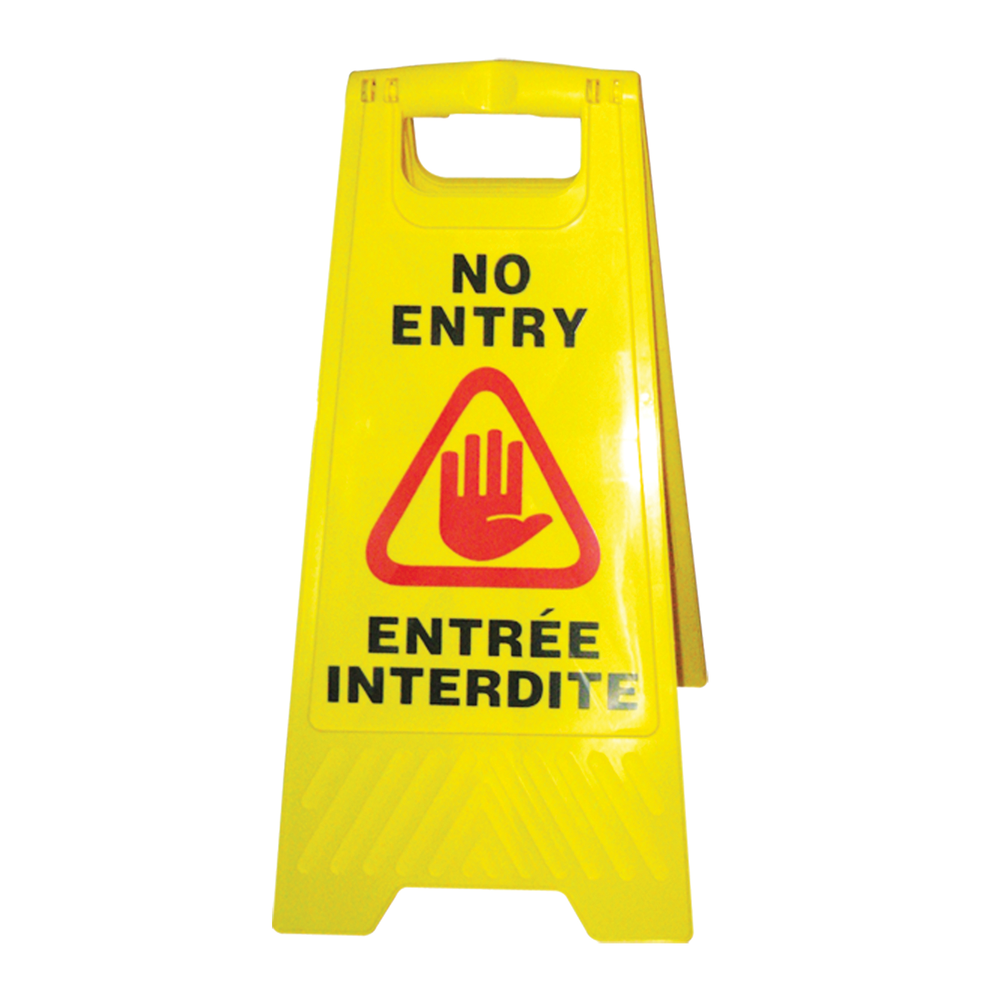 Enseigne de sécurité "No Entry/Entrée Interdite", Bilingue avec pictogramme
