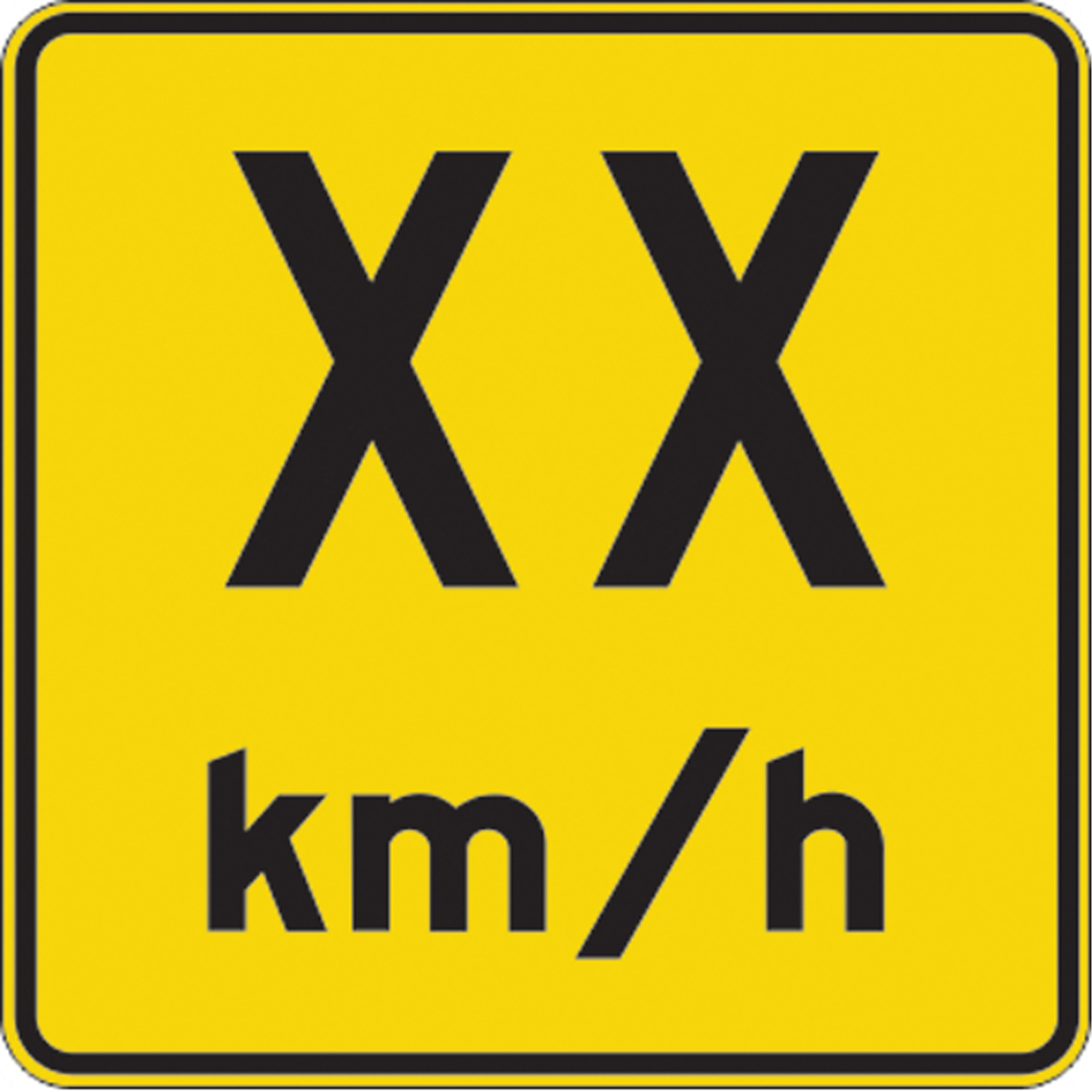 Enseigne personnalisable de limite de vitesse, 24" x 24", Aluminium, Bilingue