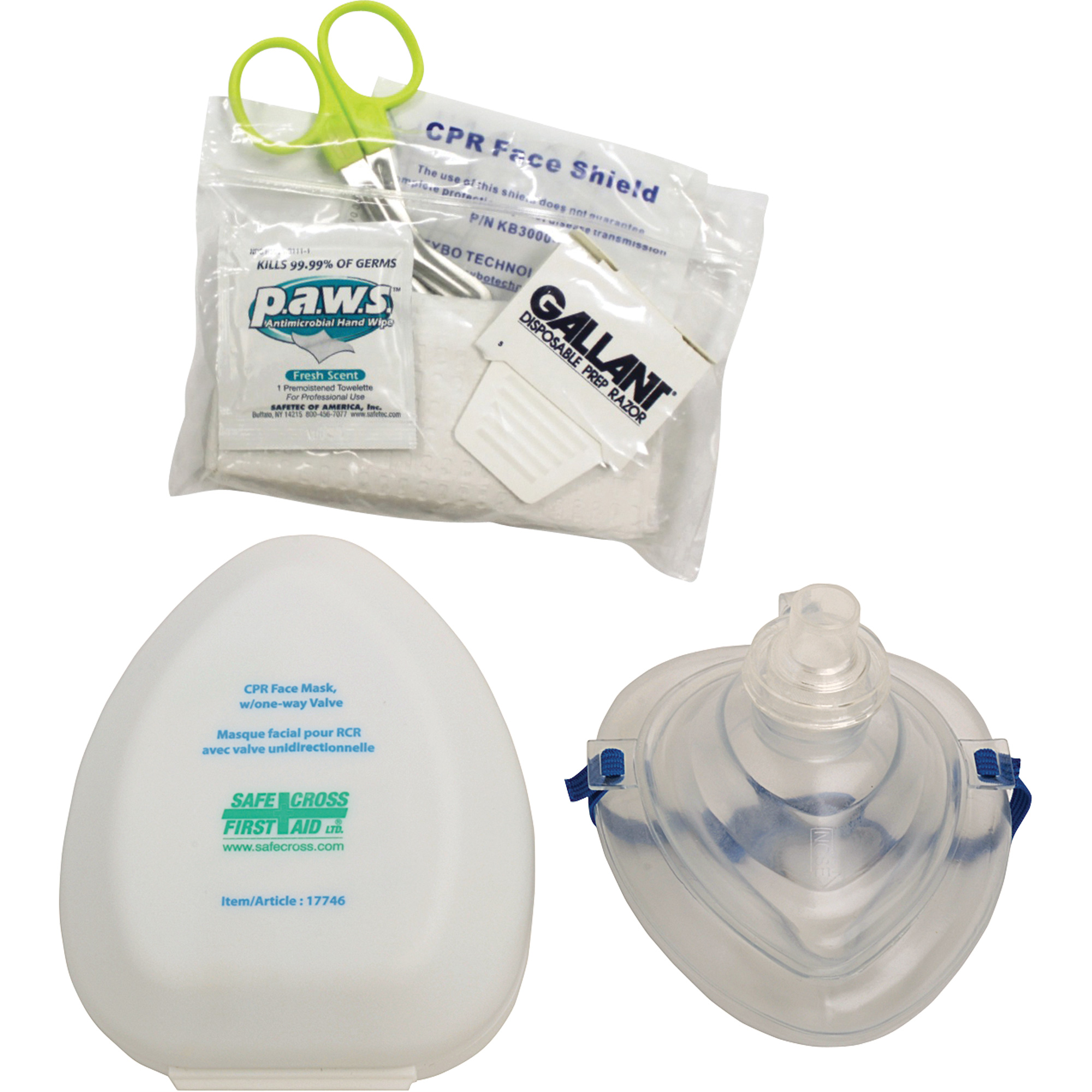 Ensemble de masque RCR de poche et accessoires, Masque réutilisable, Classe 2