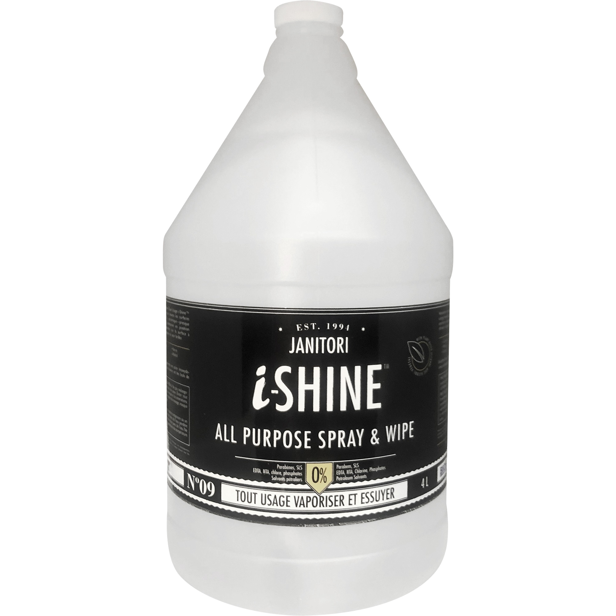 Nettoyant polyvalent à vaporiser et essuyer JanitoriMC i-ShineMC, 4 L, Cruche