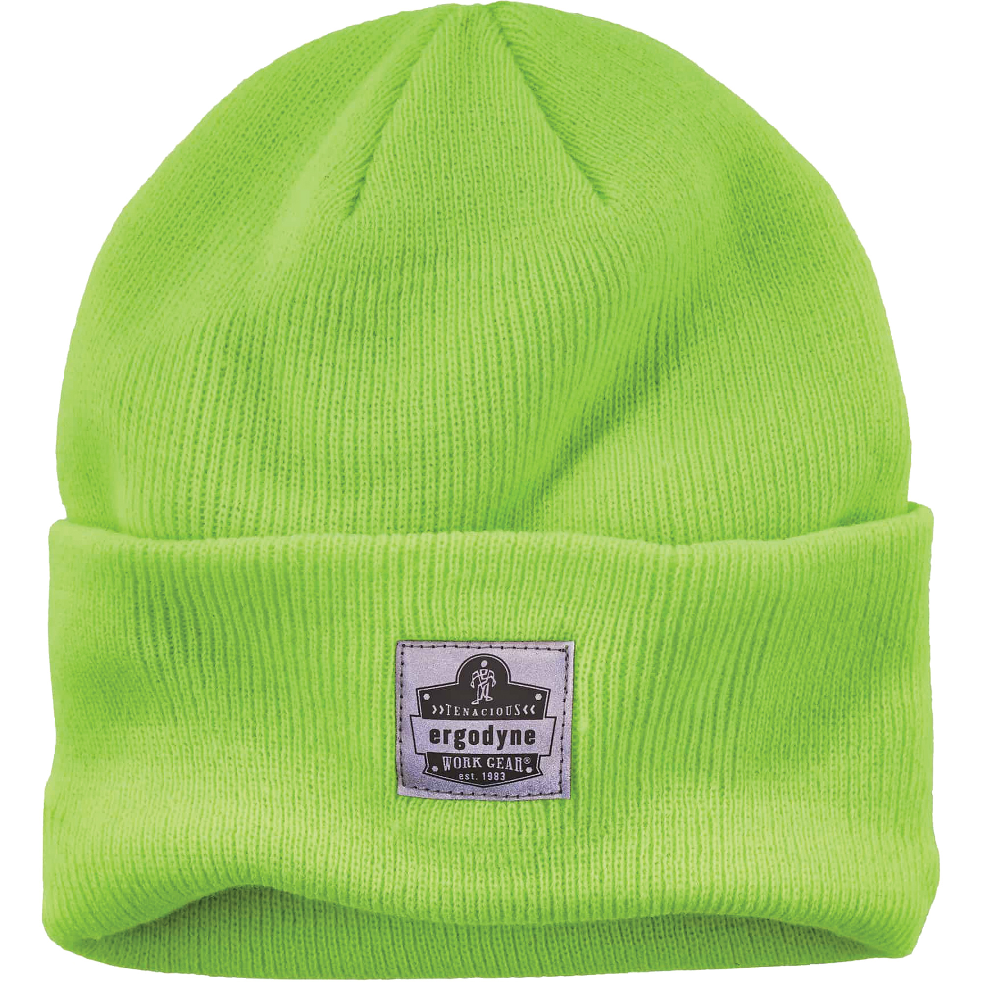 Bonnet en tricot côtelé N-FernoMD, Taille unique, Vert lime haute visibilité