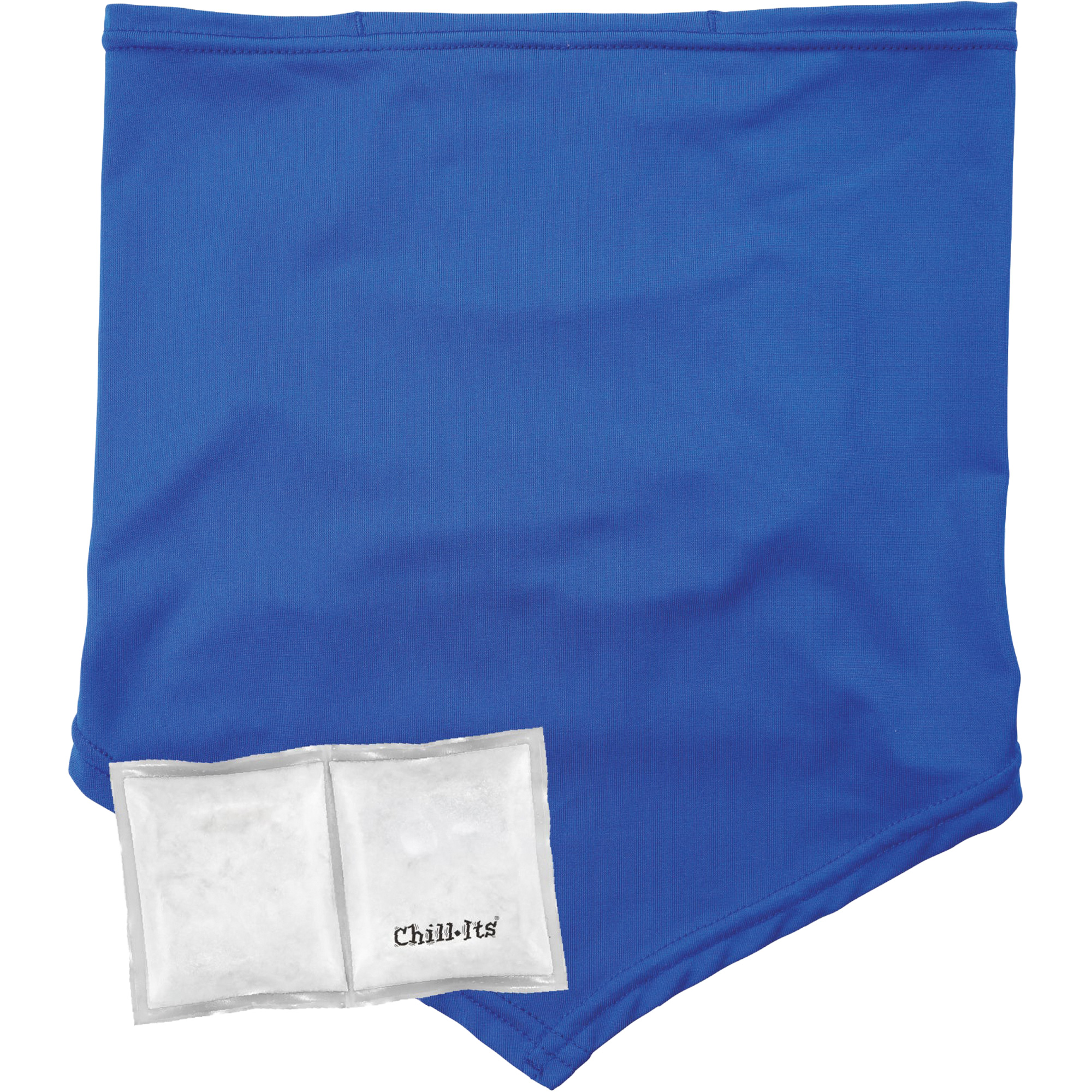 Cache-cou/bandana de refroidissement Chill-Its 6482 avec sachet réfrigérant à changement de phase réutilisable, grand/très-grand, Bleu