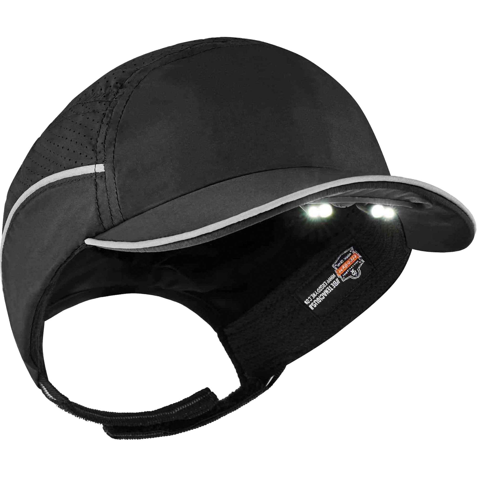 Casque antichocs léger avec lampe DEL 8965 SkullerzMD, Noir