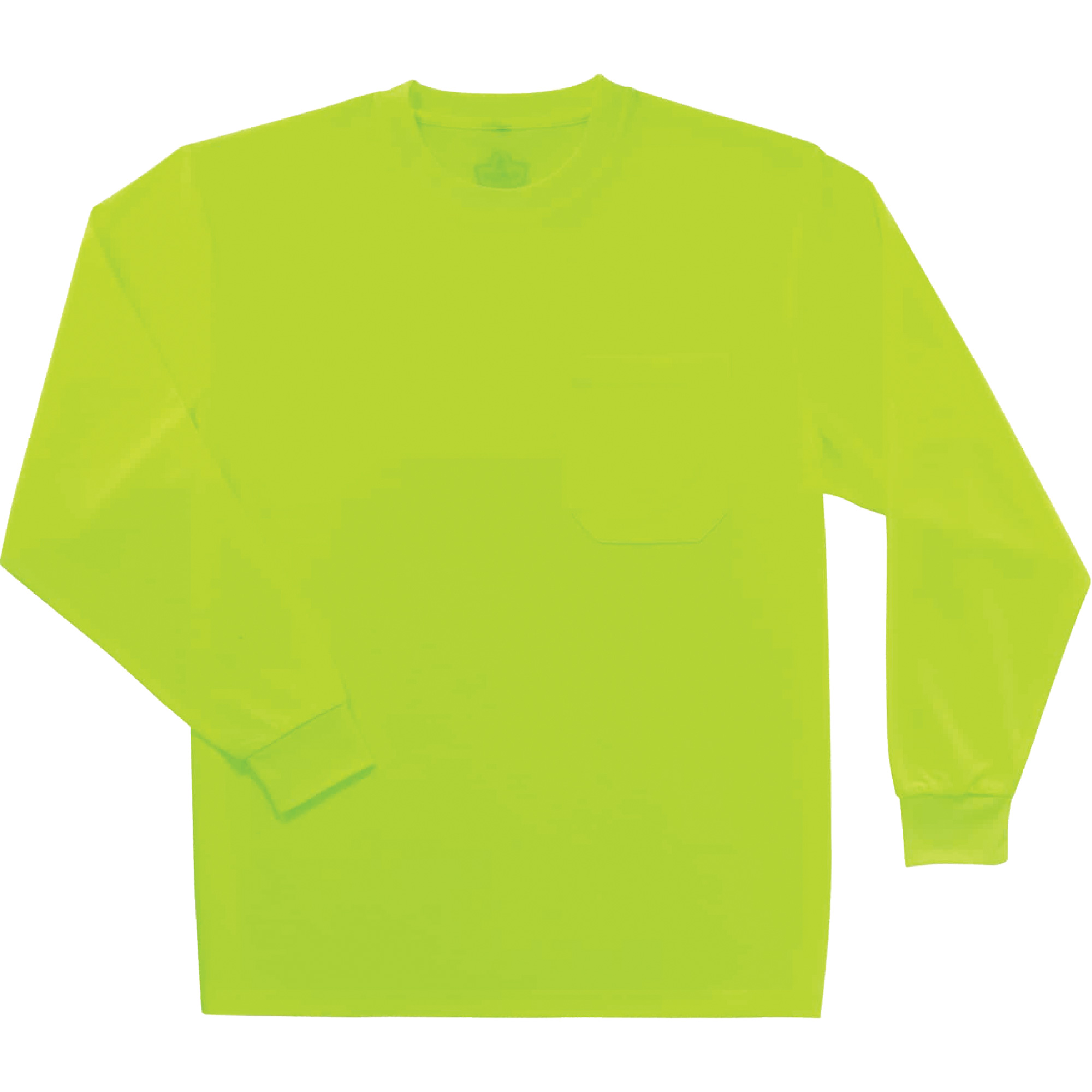 Chandail à manches longues non certifié GloWear 8091, Polyester, Grand, Jaune lime haute visibilité