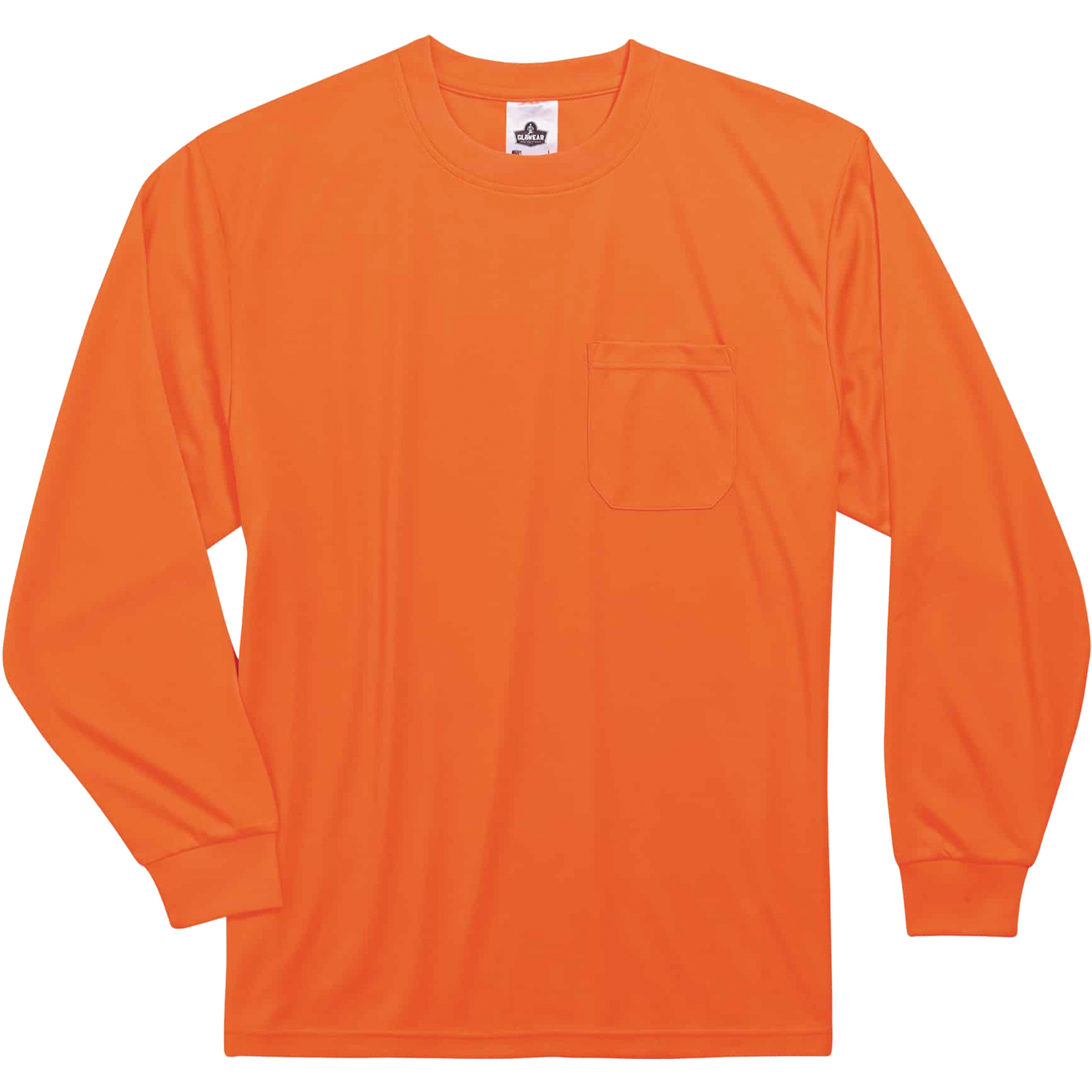 Chandail à manches longues non certifié GloWear 8091, Polyester, Grand, Orange haute visibilité