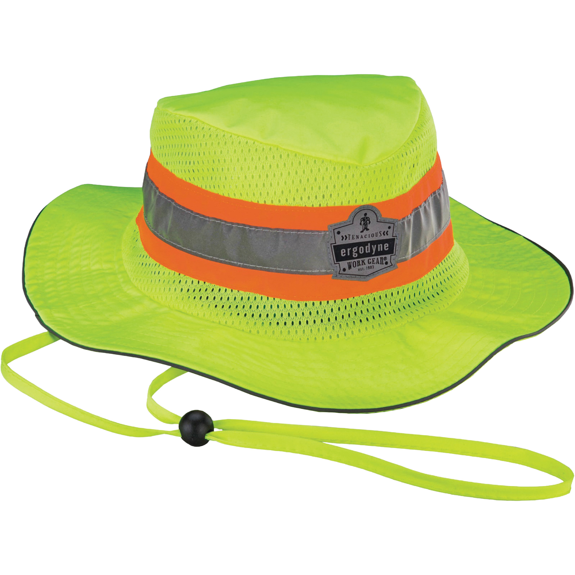 Chapeau de soleil de garde forestier GloWear 8935, 2T-grand/3T-grand, Jaune lime haute visibilité, Polyester