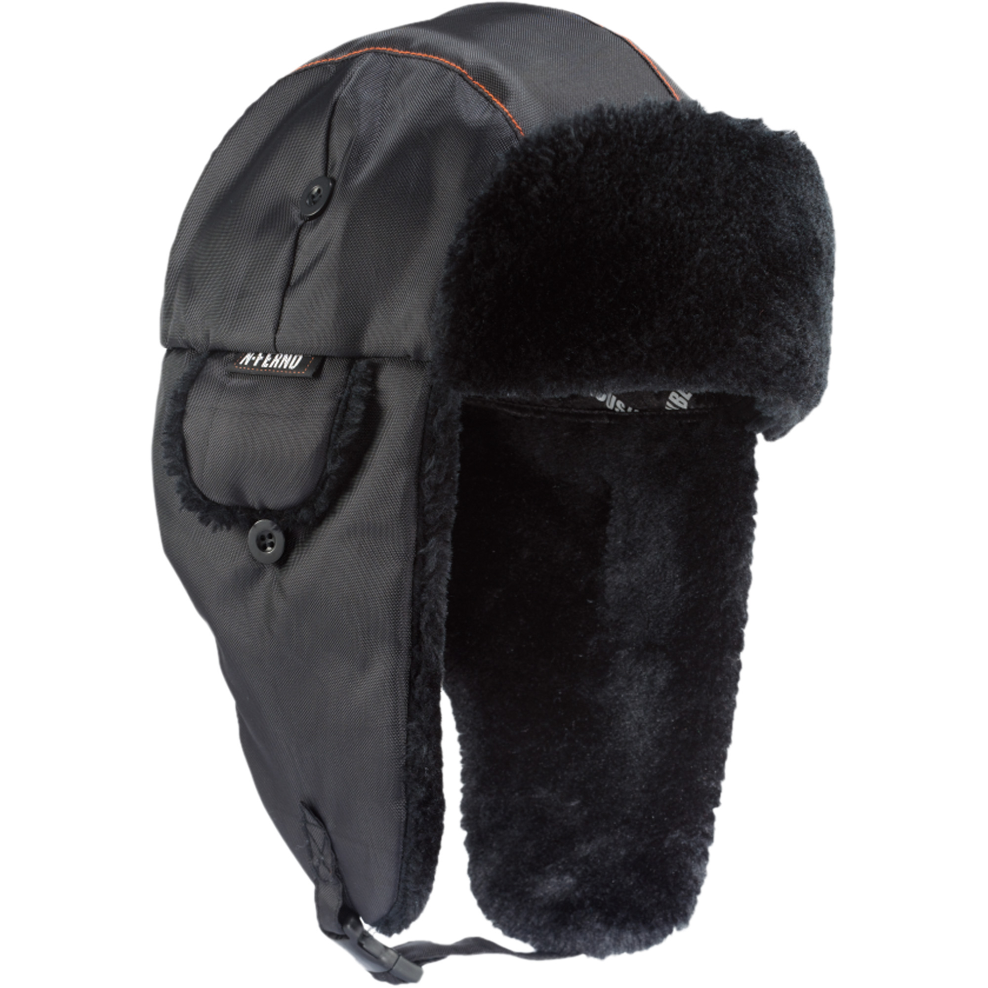 Chapeau de trappeur classique N-FernoMD 6802, Doublure en Fourrure synthétique, Moyen/Petit, Noir