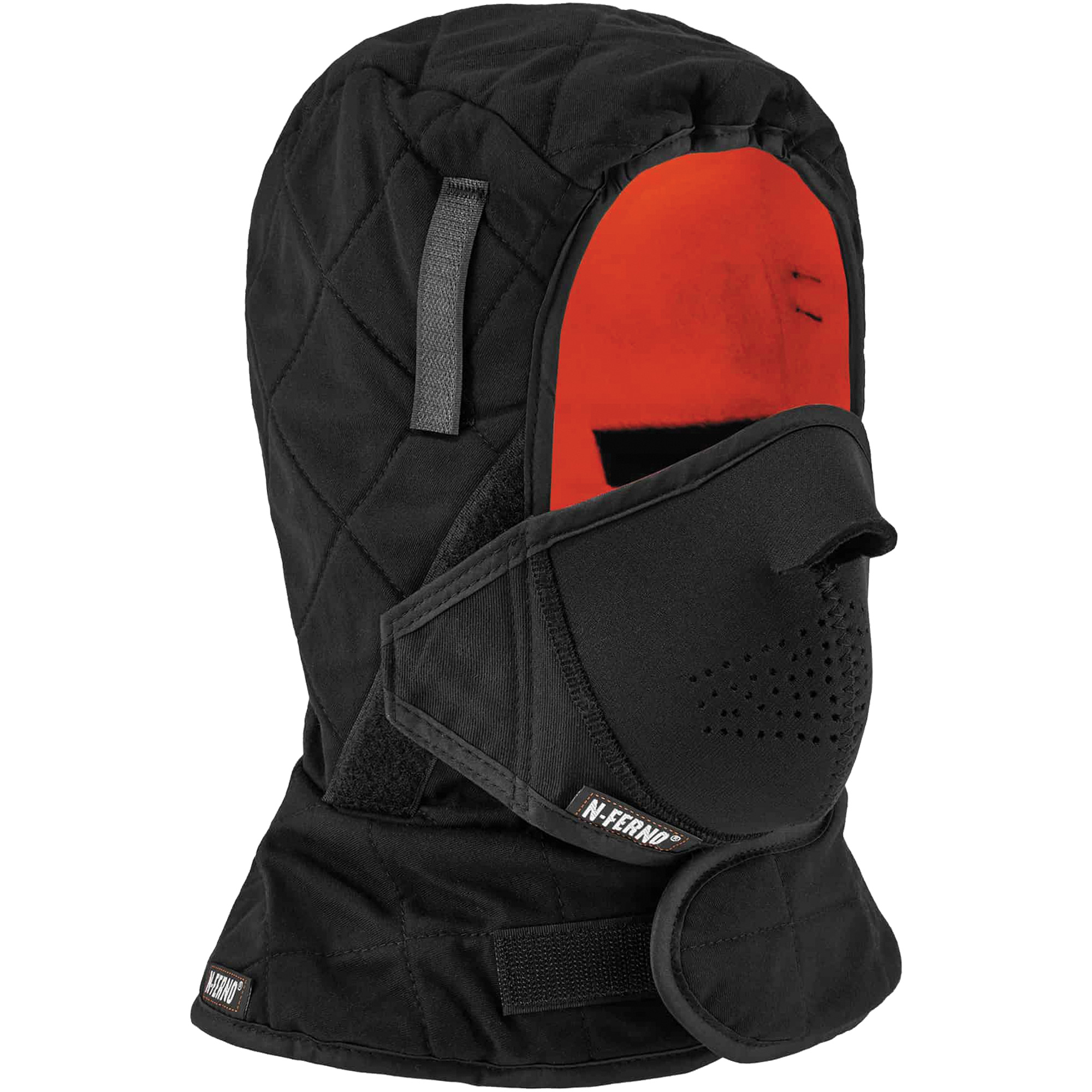 Doublure de casque de sécurité d'hiver trois couches N-FernoMD avec cache-bouche, Doublure en Molleton, Taille unique, Noir
