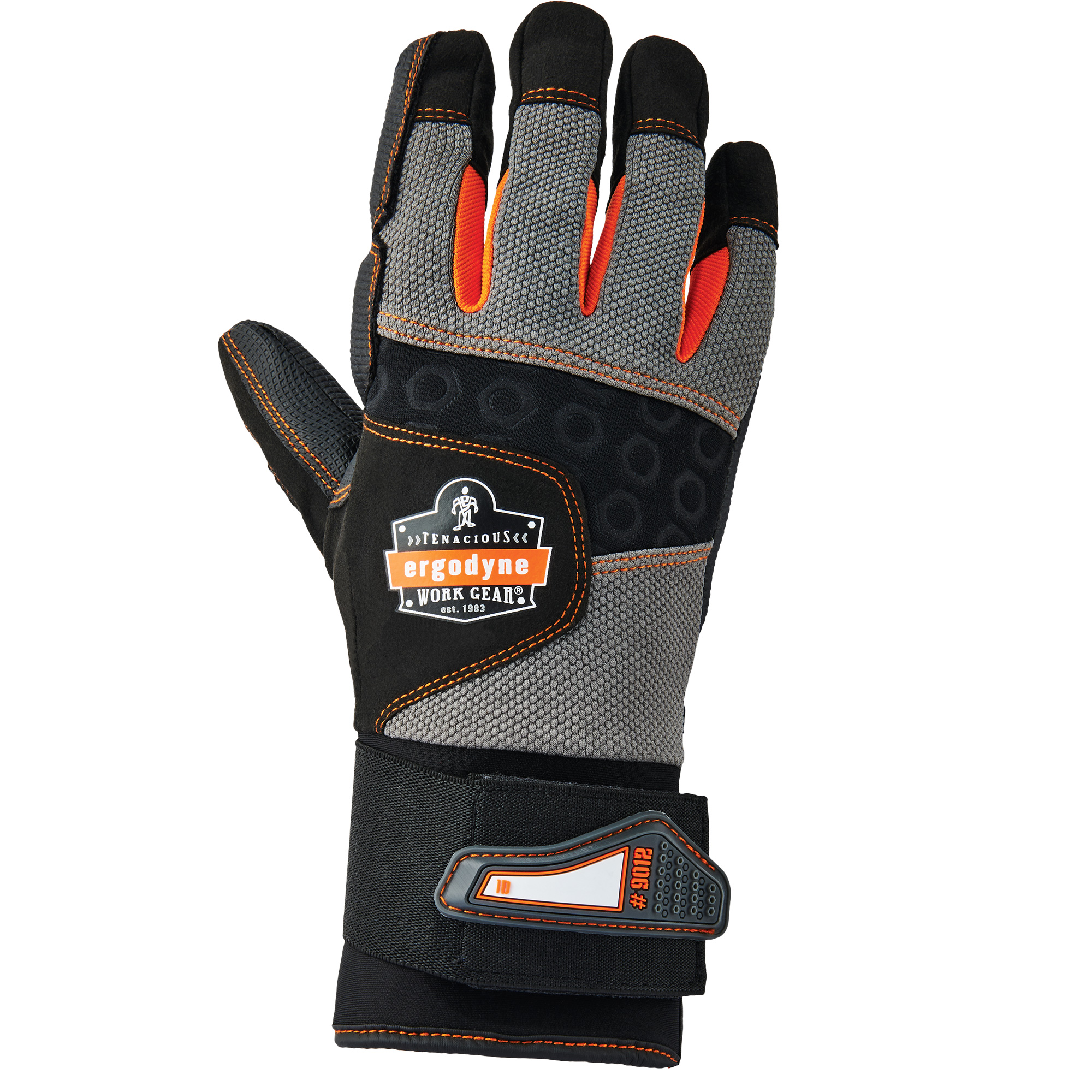 Gants antivibration ProflexMD 9012 avec support du poignet, Taille 2T-Grand, Paume Synthétique