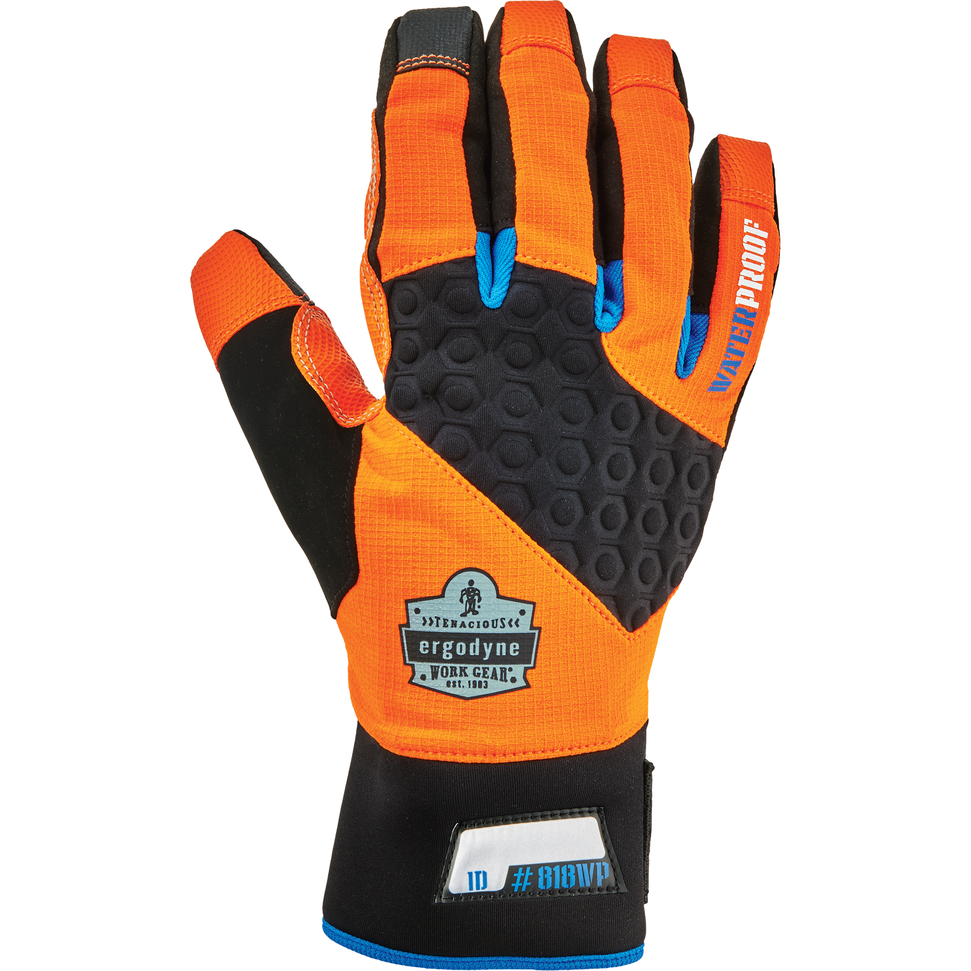 Gants utilitaires thermiques haute visibilité performants et étanches ProFlexMD 818WP, Paume Polyuréthane, Taille Moyen
