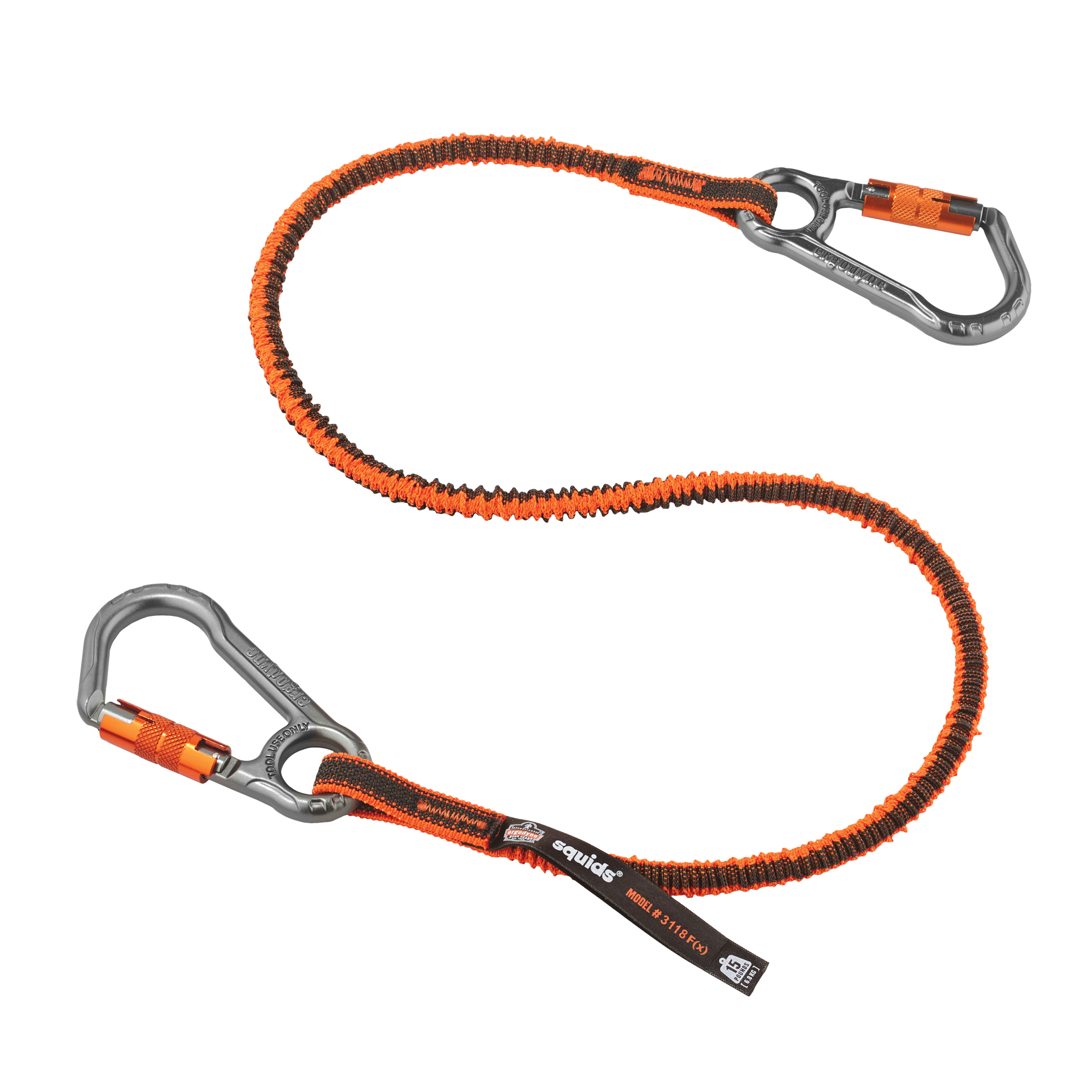Longe porte-outils verrouillable SquidsMD 3118F(x), Tendeur, Mousqueton double