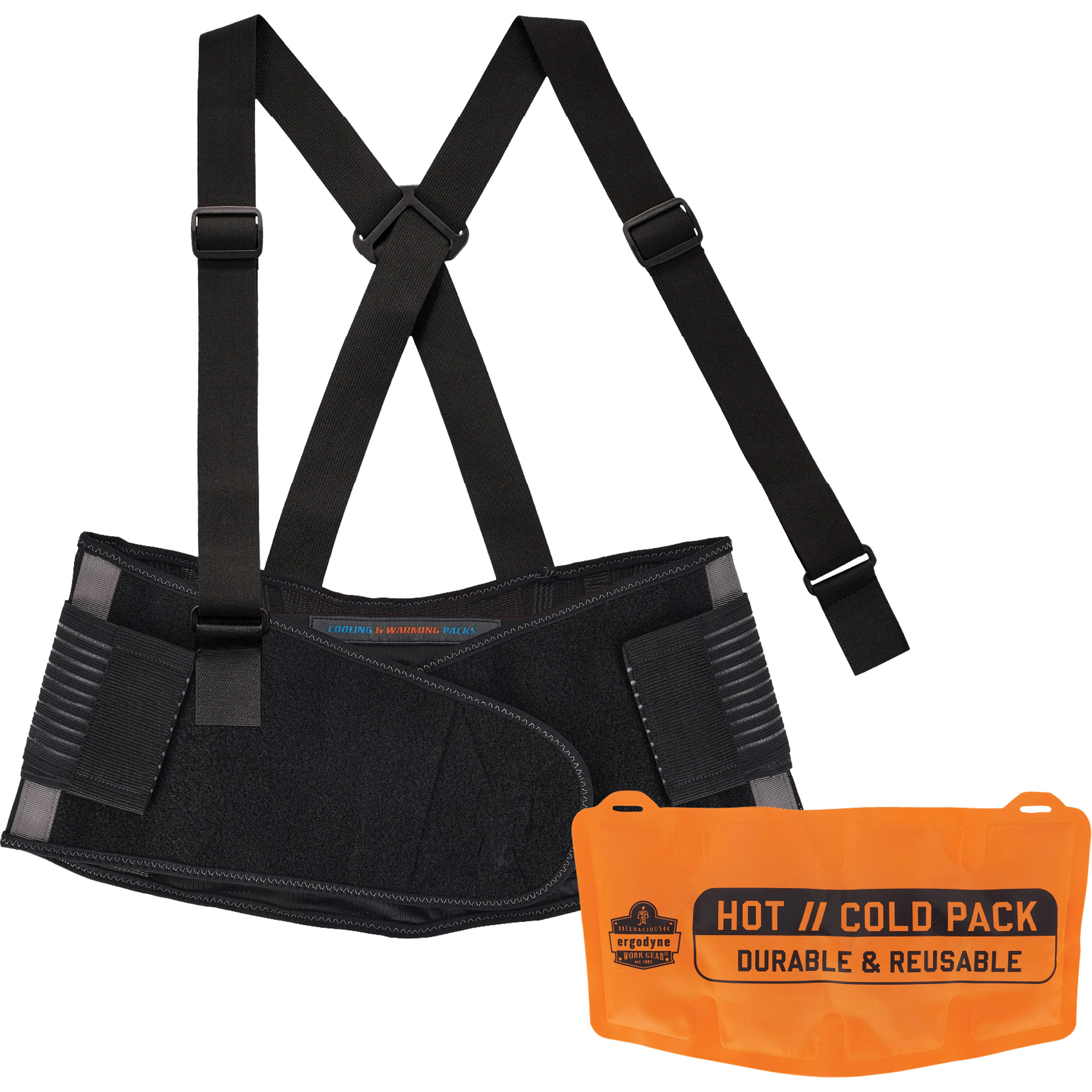 Support dorsal Proflex 1675 avec sachet refroidissant/chauffant, Spandex, 4T-Grand