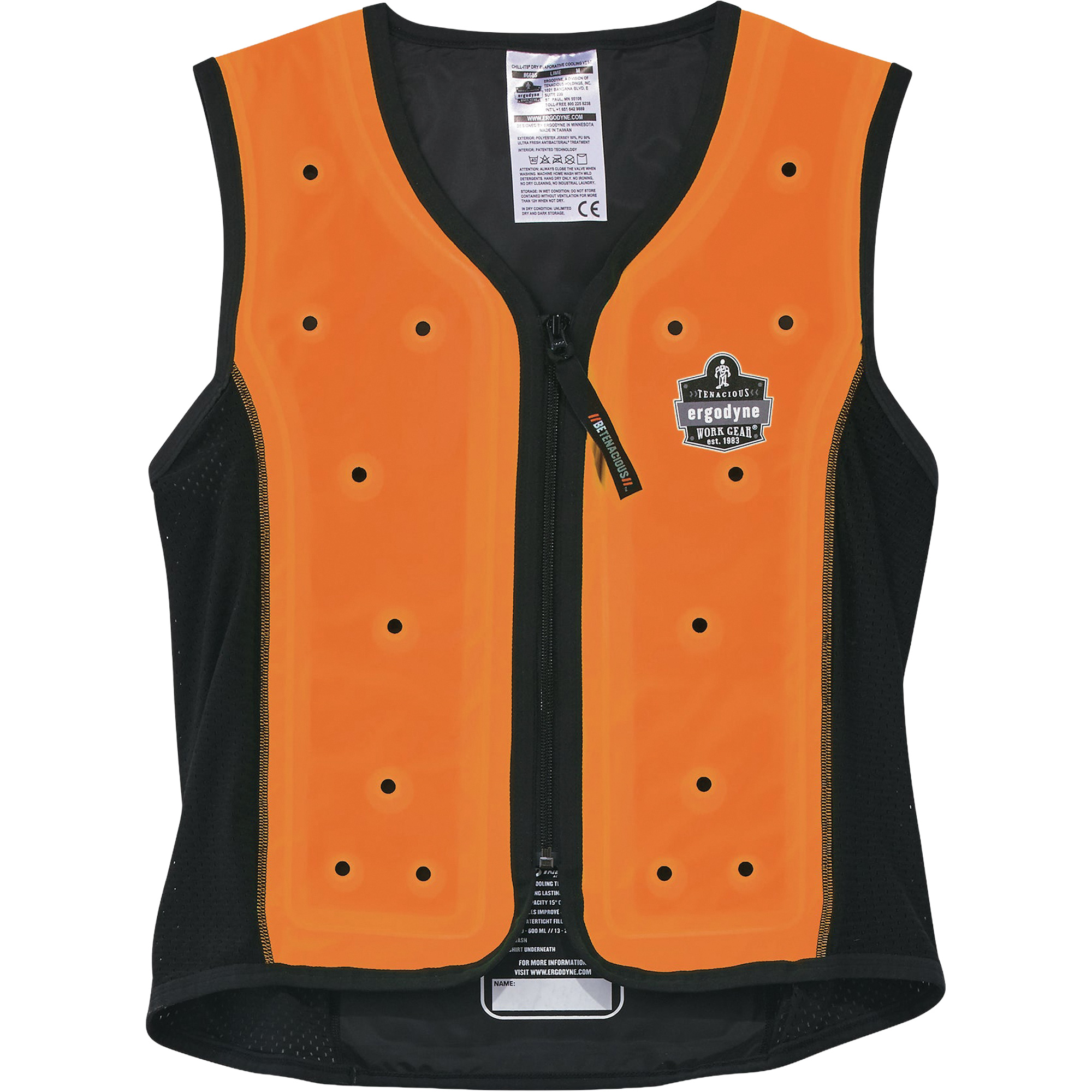 Veste de refroidissement évaporatif Chill-Its 6685 avec fermeture à glissière, T-Grand, Orange