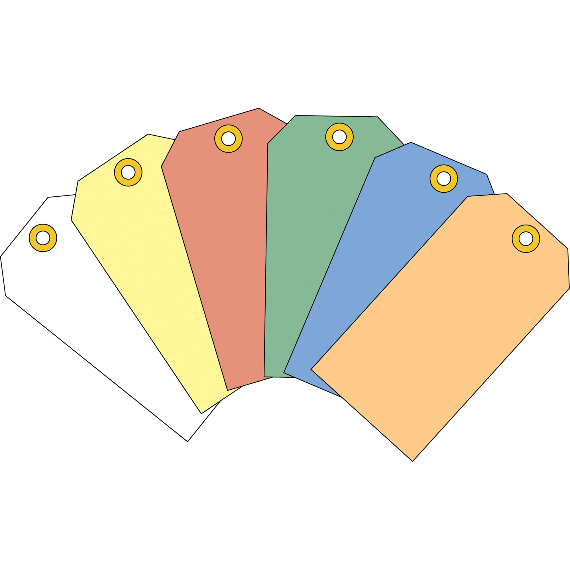 Étiquettes vierges de couleurs standards en papier cartonné, Papier cartonné, 1-3/8" la x 2-3/4" h