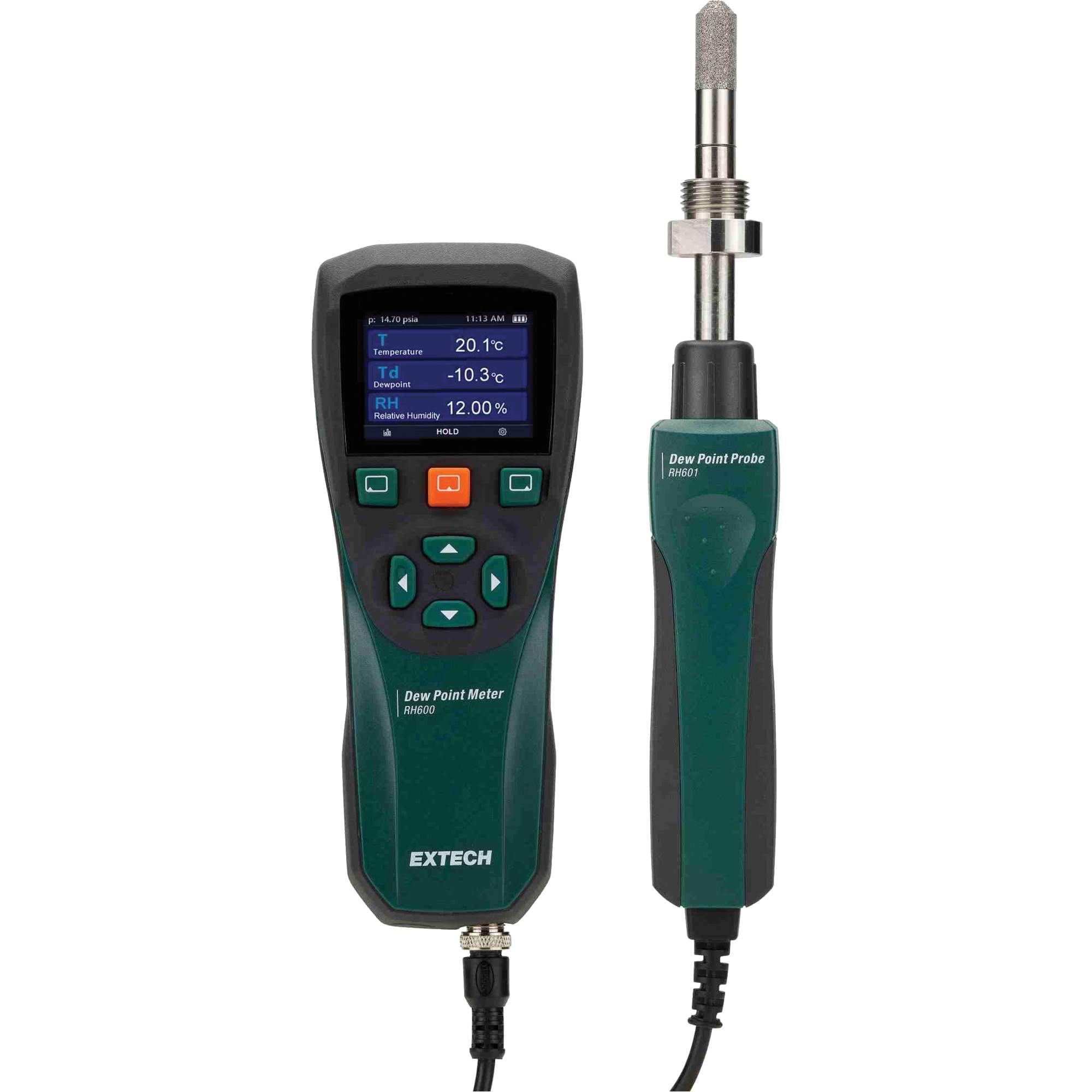 Appareil de mesure du point de rosée, Gamme d'humidité 0 - 100%, Gamme de température 14°- 140° F ( -10° - 60° C )