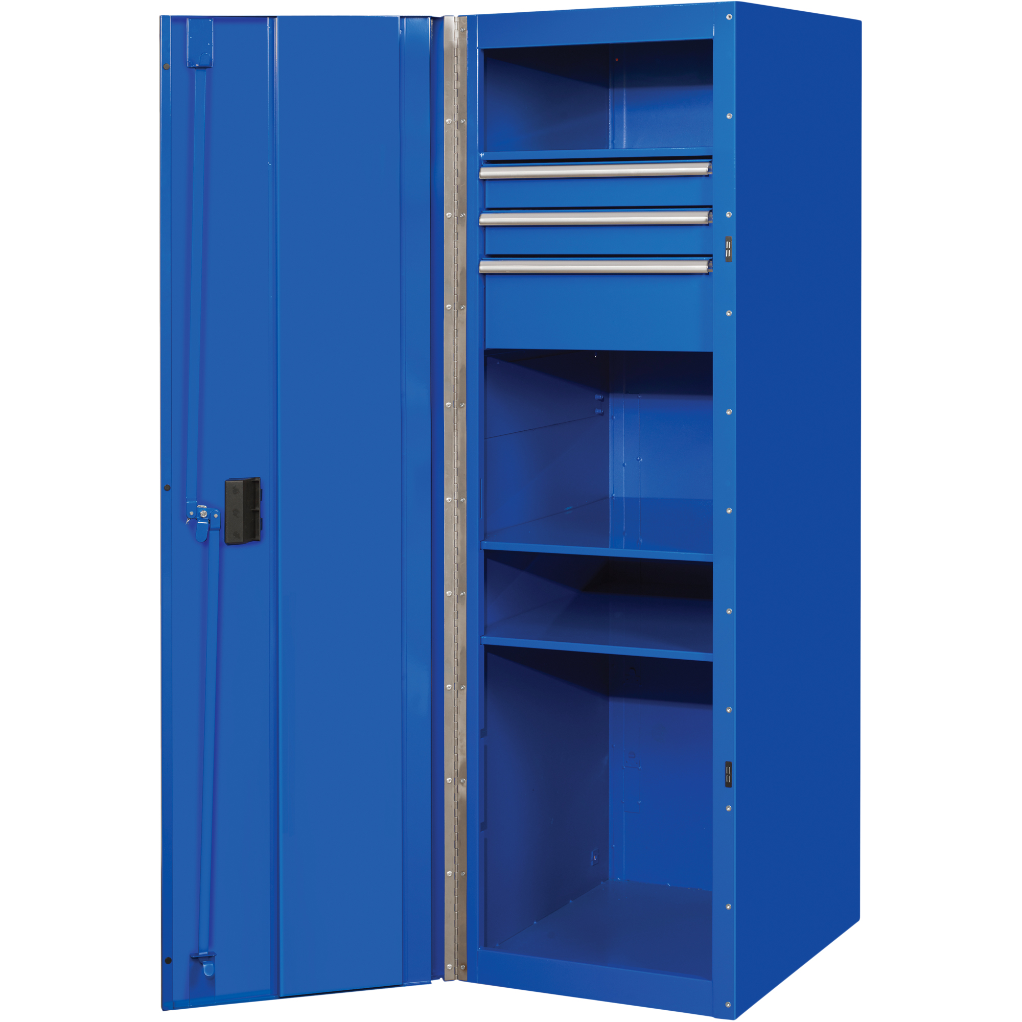 Armoire latérale série RX, 3 tiroirs, 19" la x 25" p x 61" h, Bleu