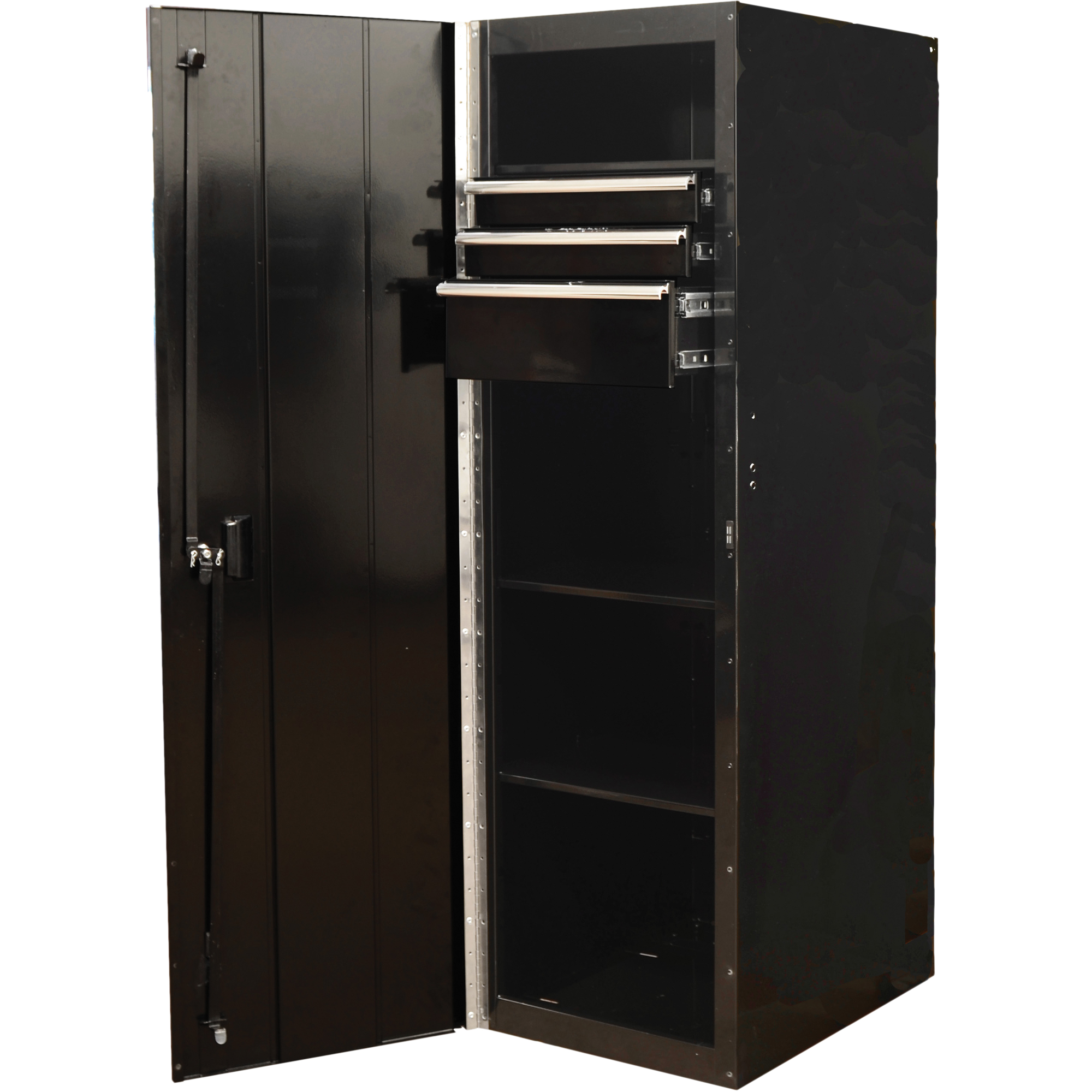 Armoire latérale série RX, 3 tiroirs, 19" la x 25" p x 61" h, Noir