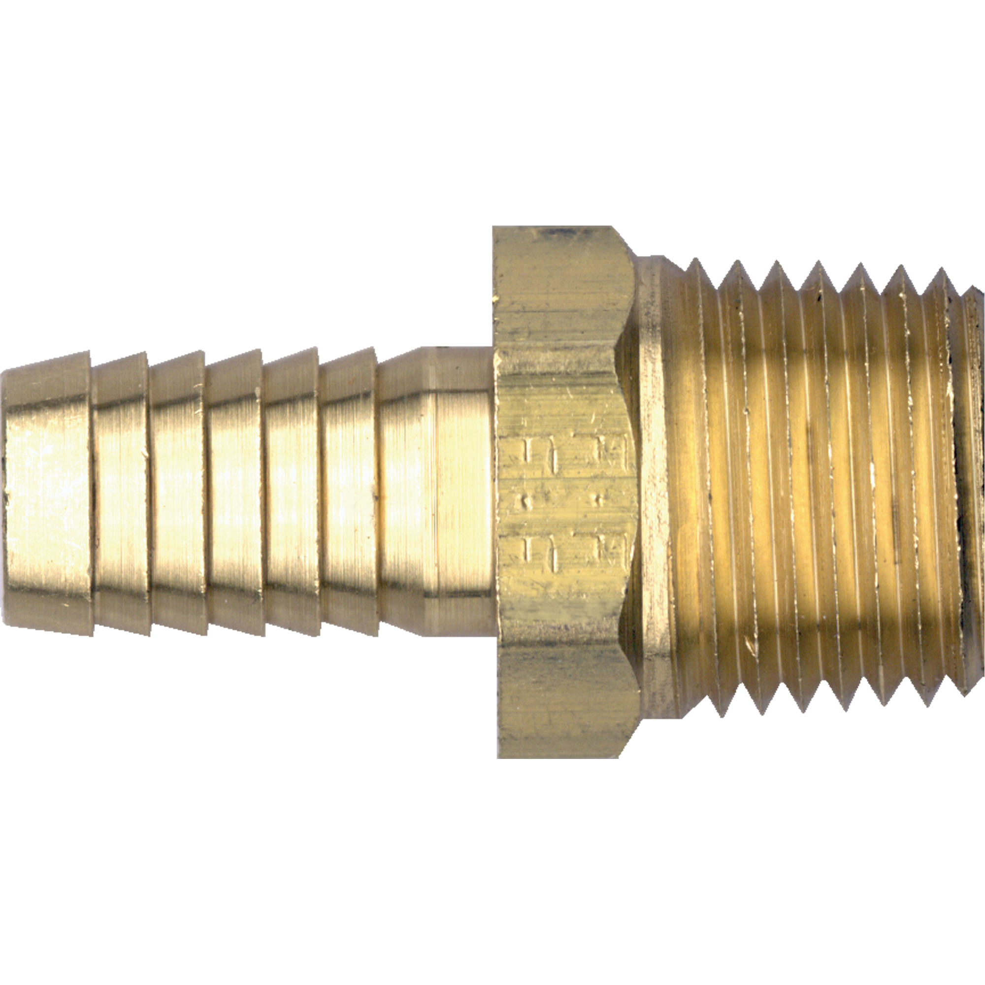 Raccord mâle à barbillon, Laiton