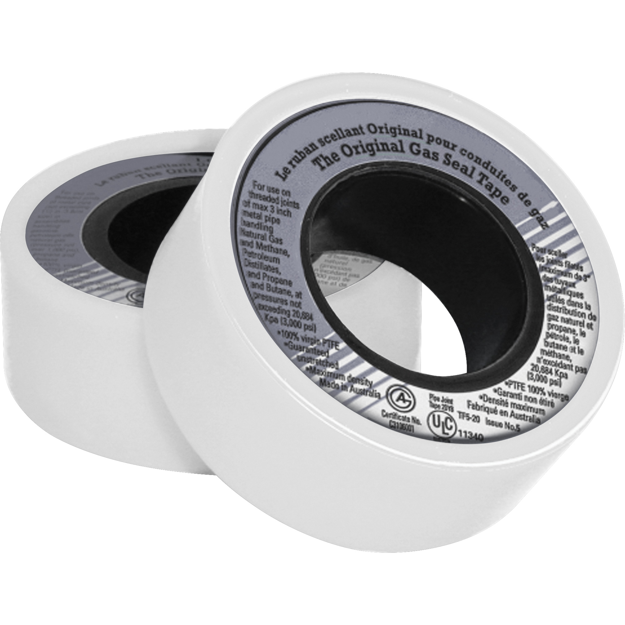 Ruban d'étanchéité pour filet en PTFE, 480" lo x 3/4" la, Blanc