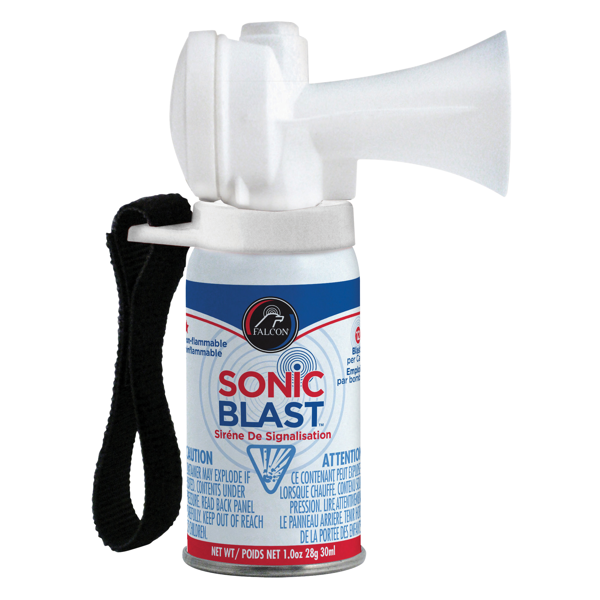 Mini avertisseur sonore Sonic Blast avec sangle à boucles et crochets