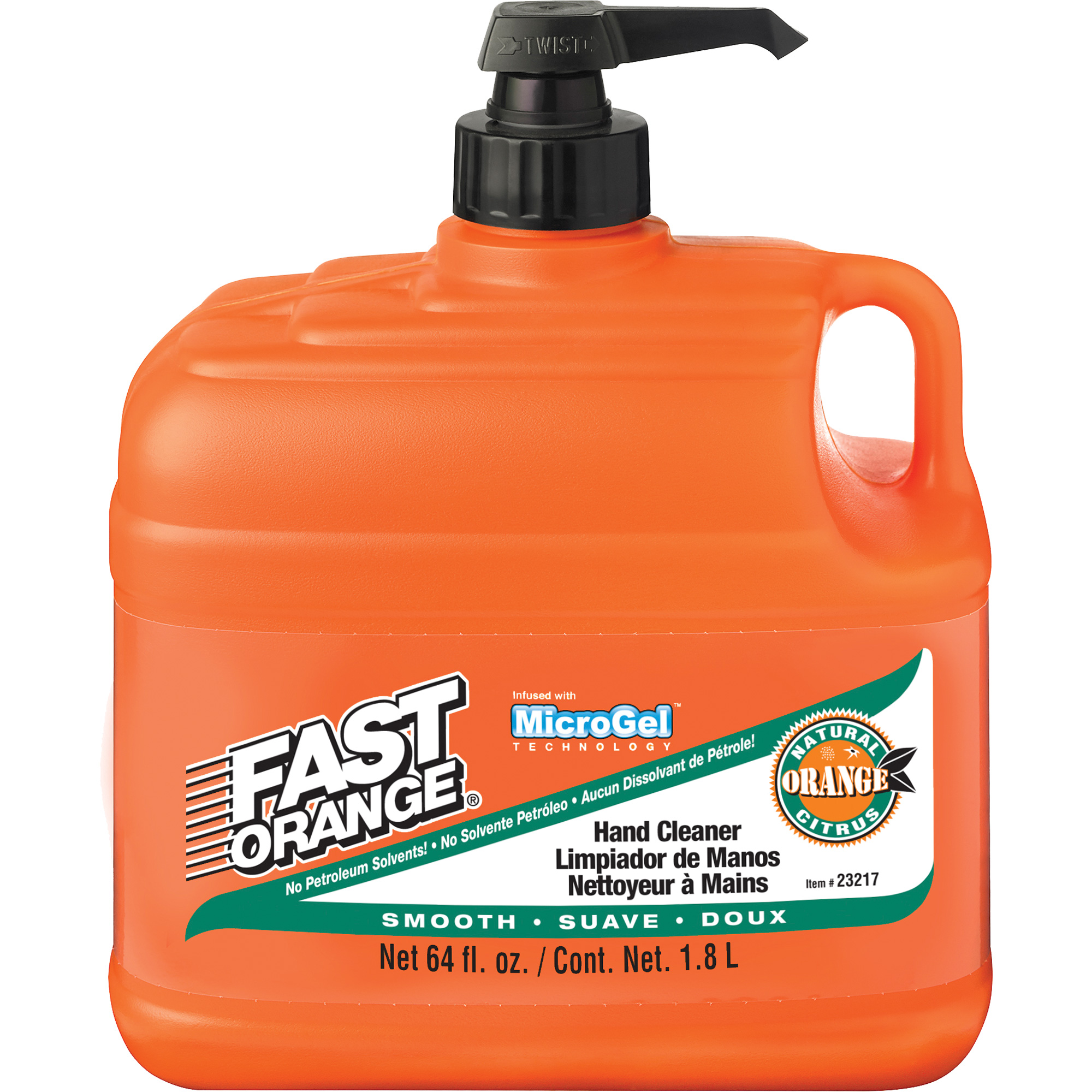 Nettoyant à mains, Lotion, 1,89 L, Bouteille à pompe, Orange