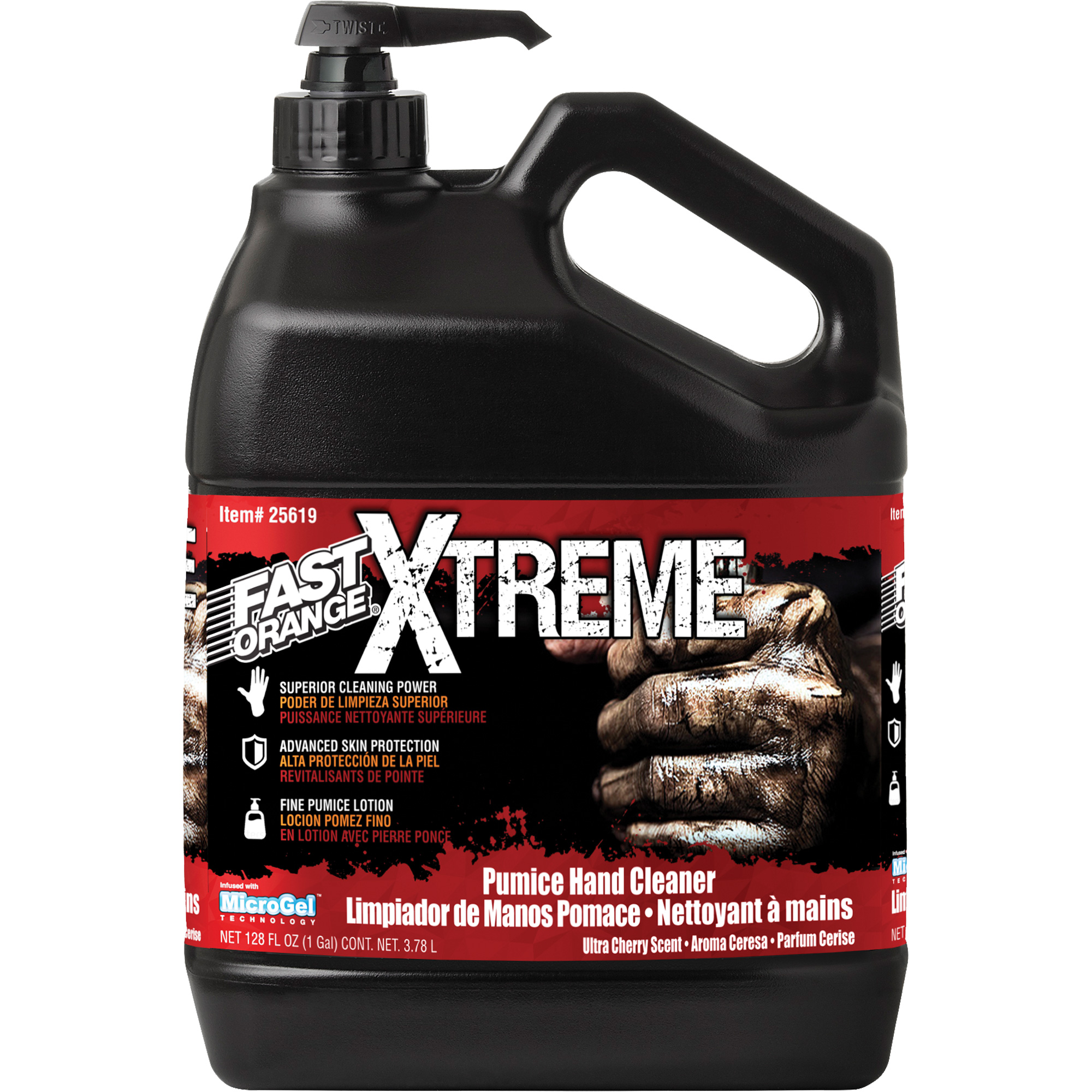 Nettoyant professionnel pour les mains Xtreme, Pierre ponce, 3,78 L, Bouteille à pompe, Cerise
