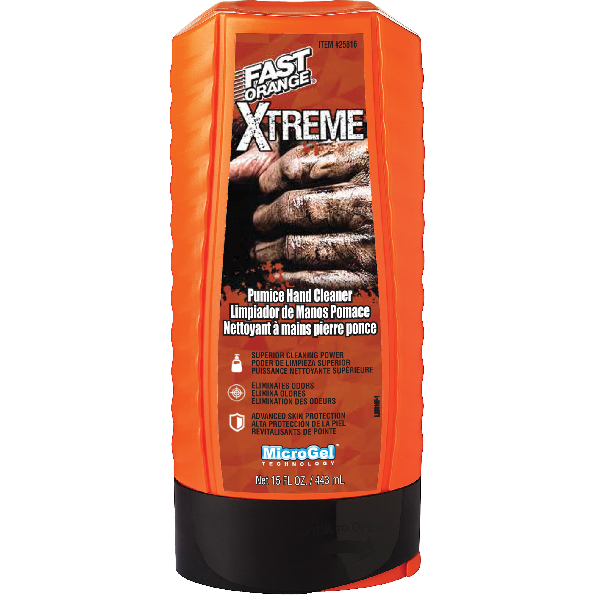 Nettoyant professionnel pour les mains Xtreme, Pierre ponce, 443 ml, Bouteille, Orange